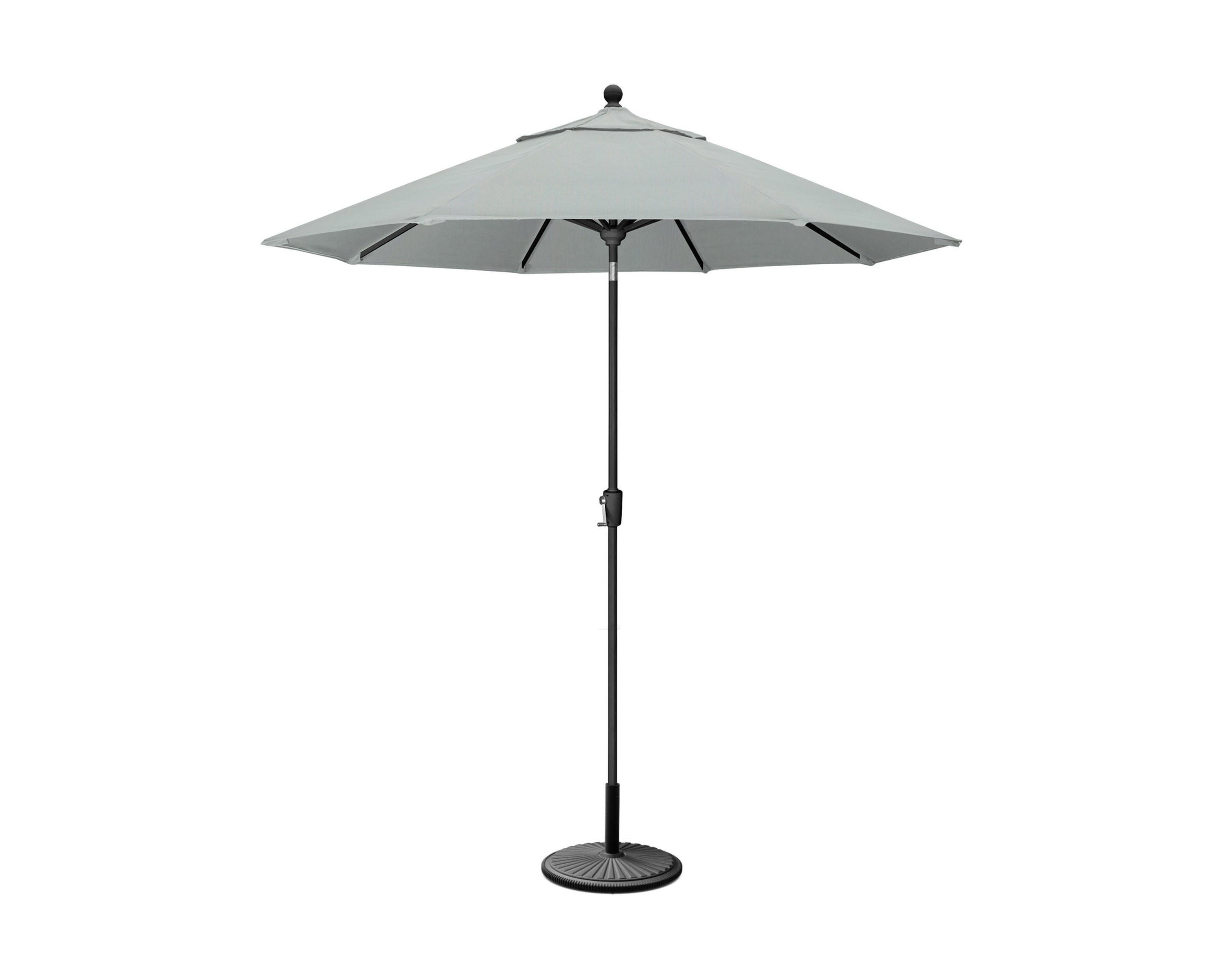 POLYWOOD 9' Tilt Market Umbrella & Base - Bar Height in Black / Spa