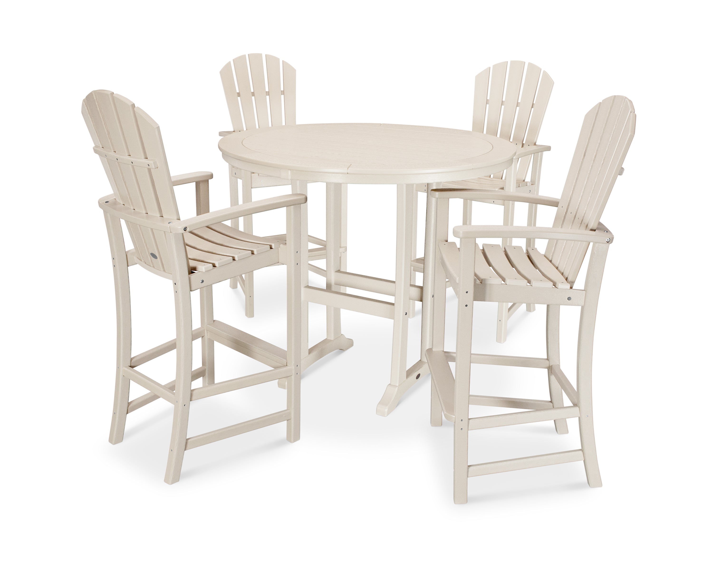 POLYWOOD® Palm Coast 5-Piece Round Bar Set in Sand