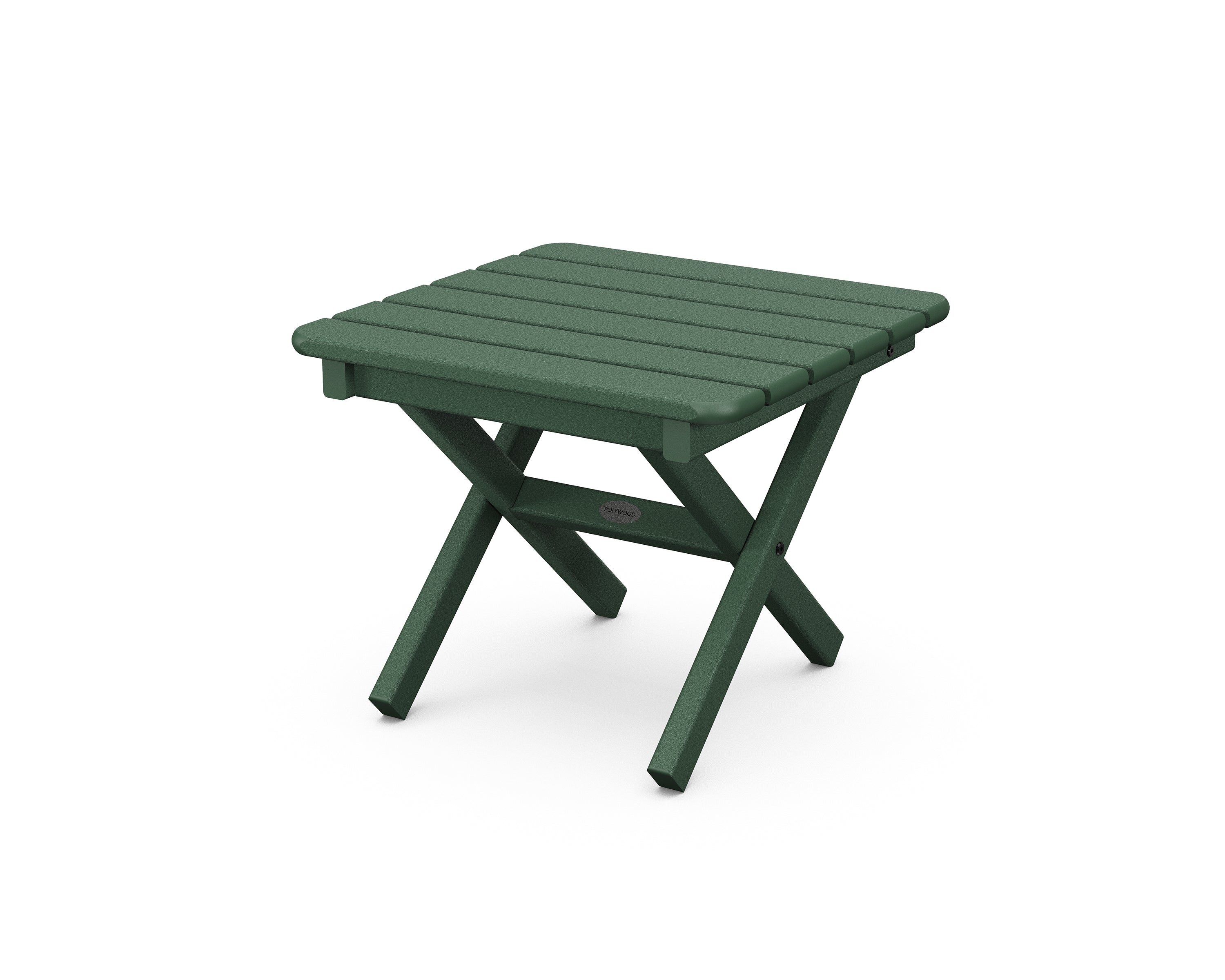 POLYWOOD Square 18" Folding Side Table in Green