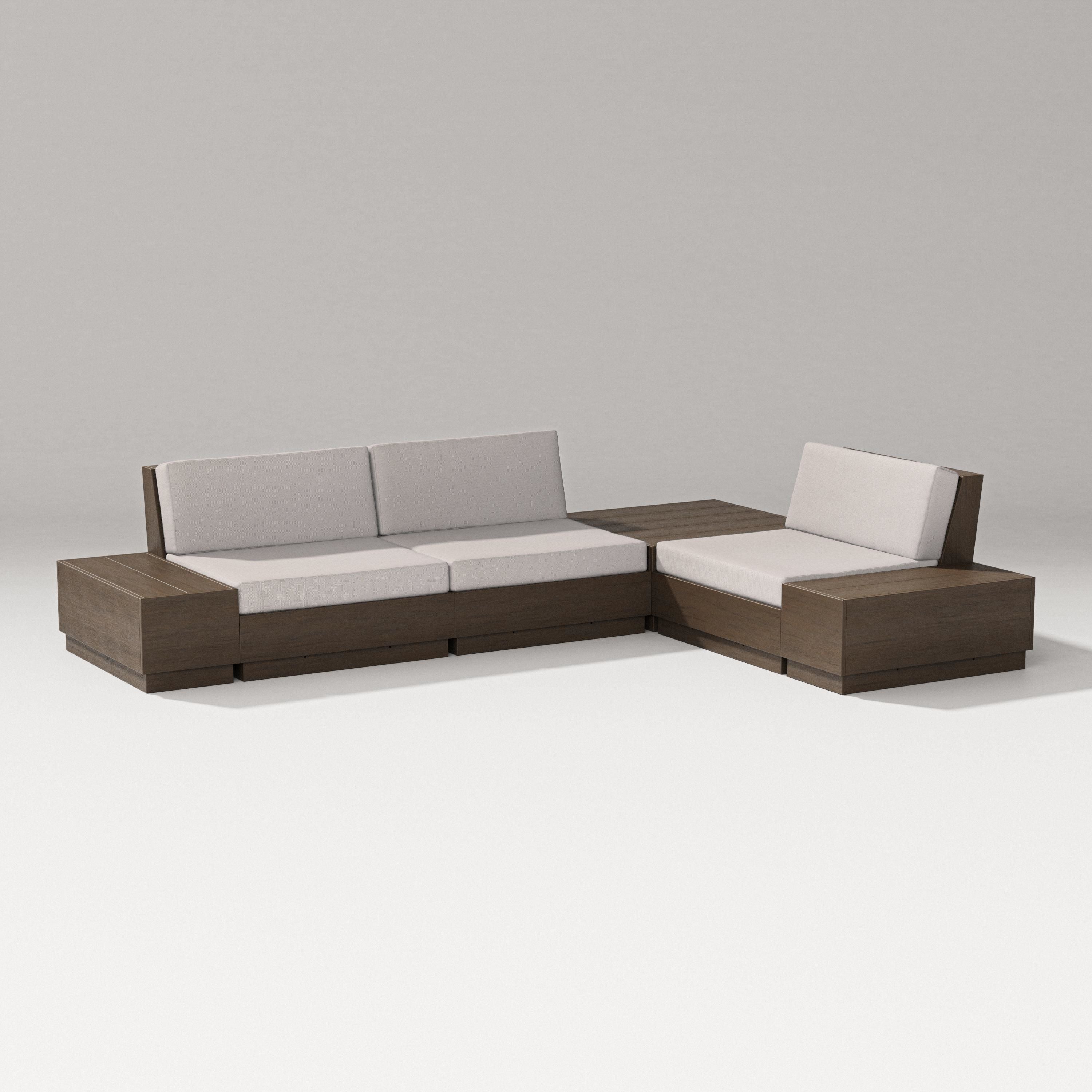 PW Designer Series Elevate 6-Piece Corner Sectional in Kona / Dune Burlap