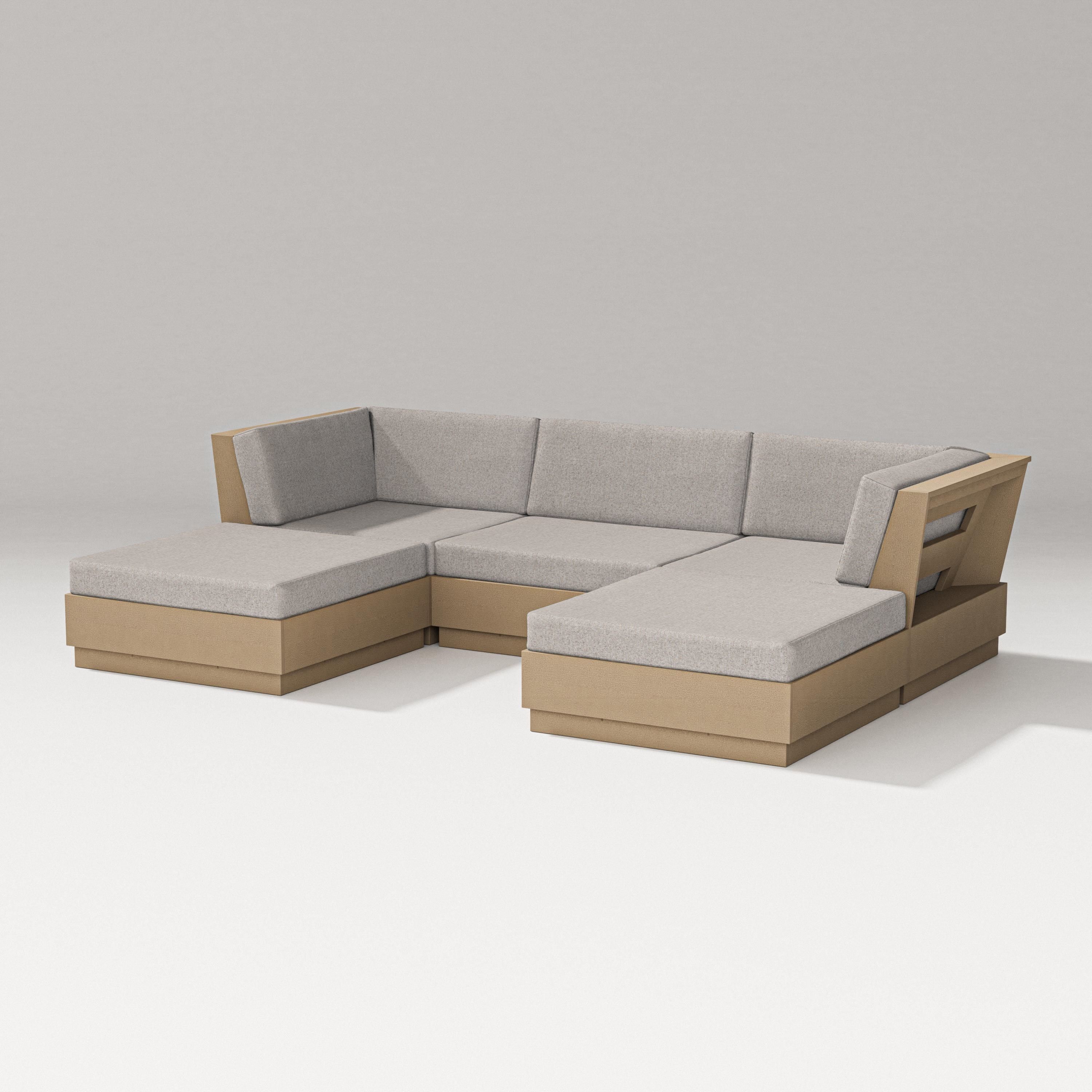 PW Designer Series Elevate Double Chaise Sectional in Vintage Sahara / Weathered Tweed