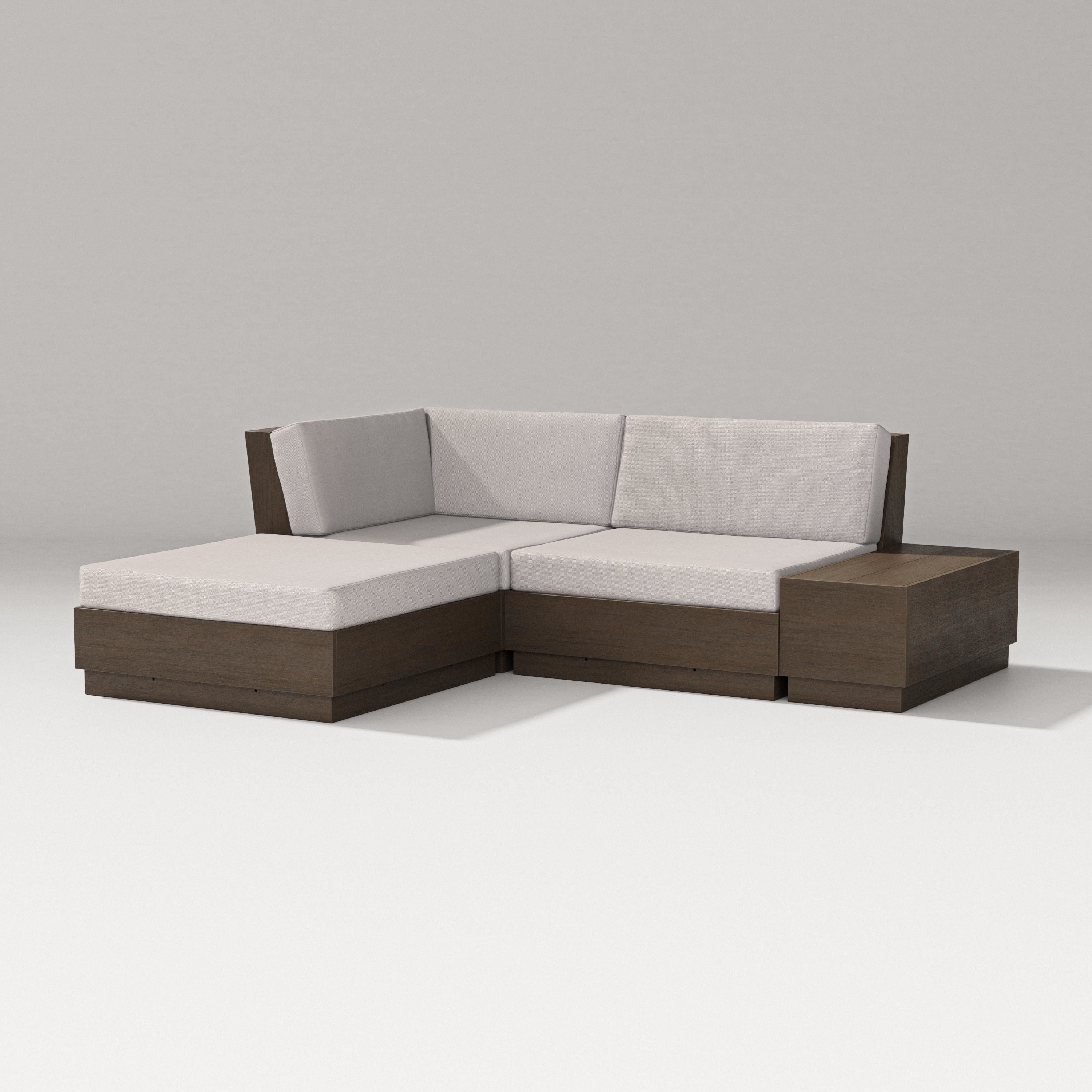 PW Designer Series Elevate Loveseat Sectional with Chaise in Kona / Dune Burlap