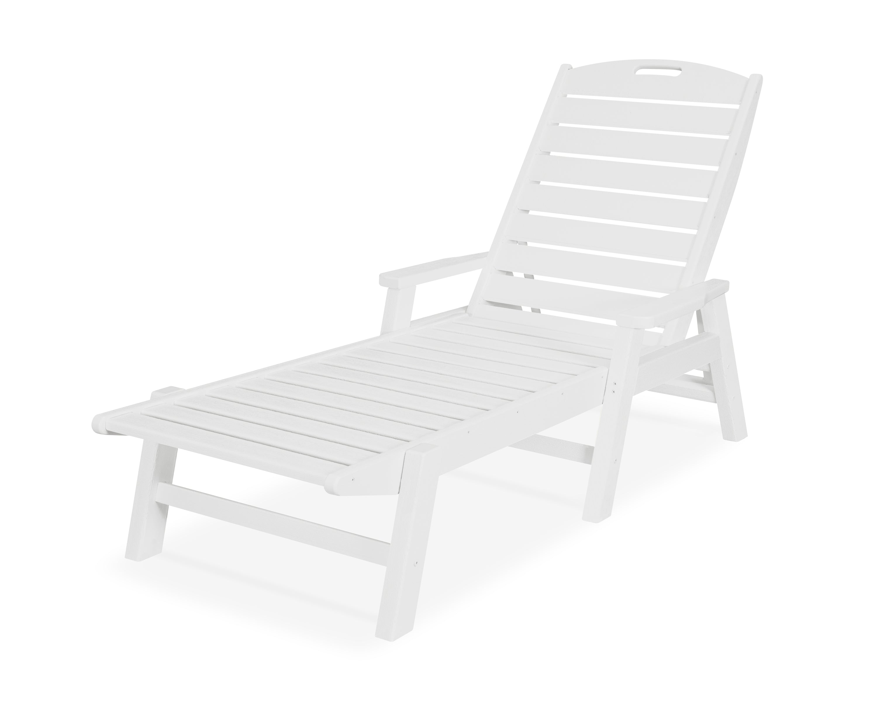 POLYWOOD® Nautical Chaise with Arms in Vintage White