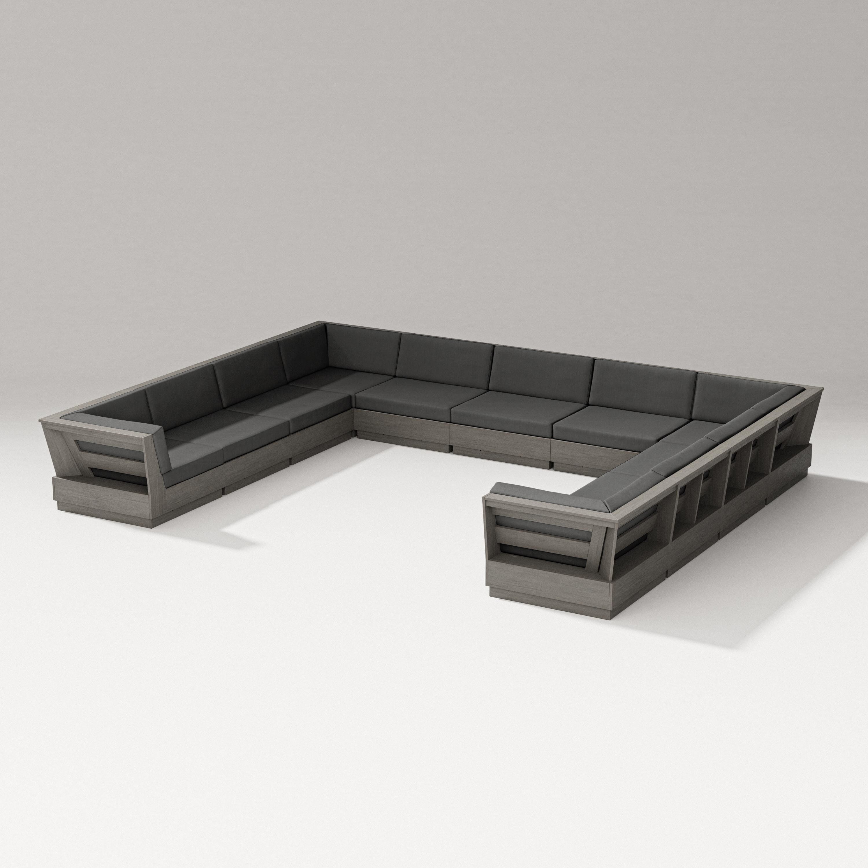 PW Designer Series Elevate Large U-Shaped Sectional in Driftwood / Spectrum Carbon