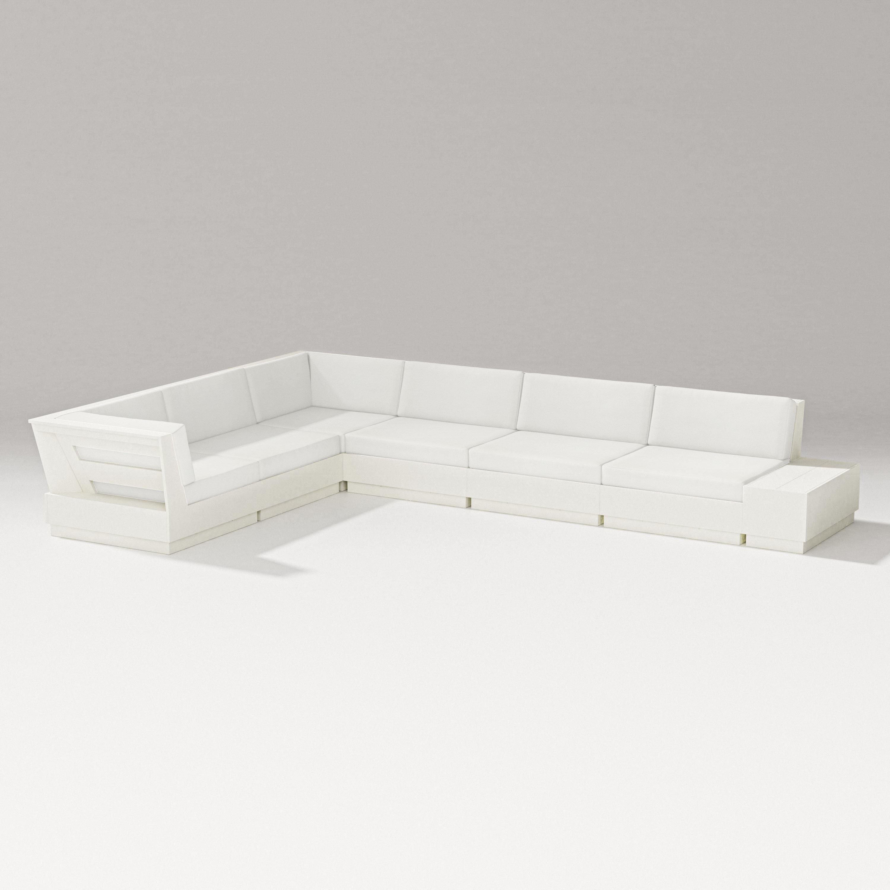PW Designer Series Elevate 7-Piece Corner Sectional in Vintage White / Natural Linen