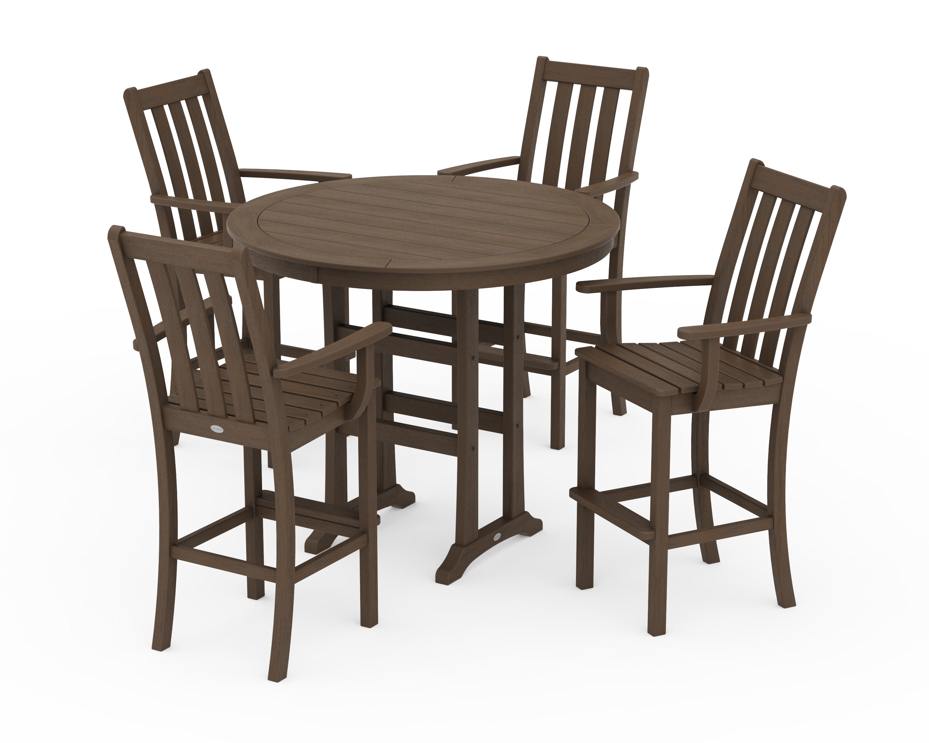 POLYWOOD Vineyard 5-Piece Round Bar Set in Kona