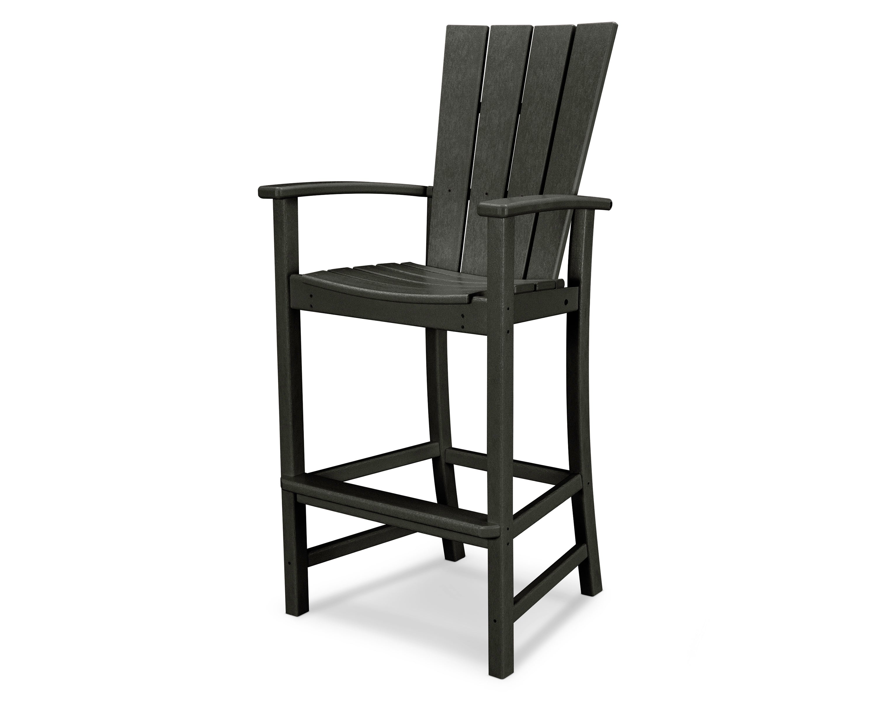 POLYWOOD Quattro Adirondack Bar Chair in Black