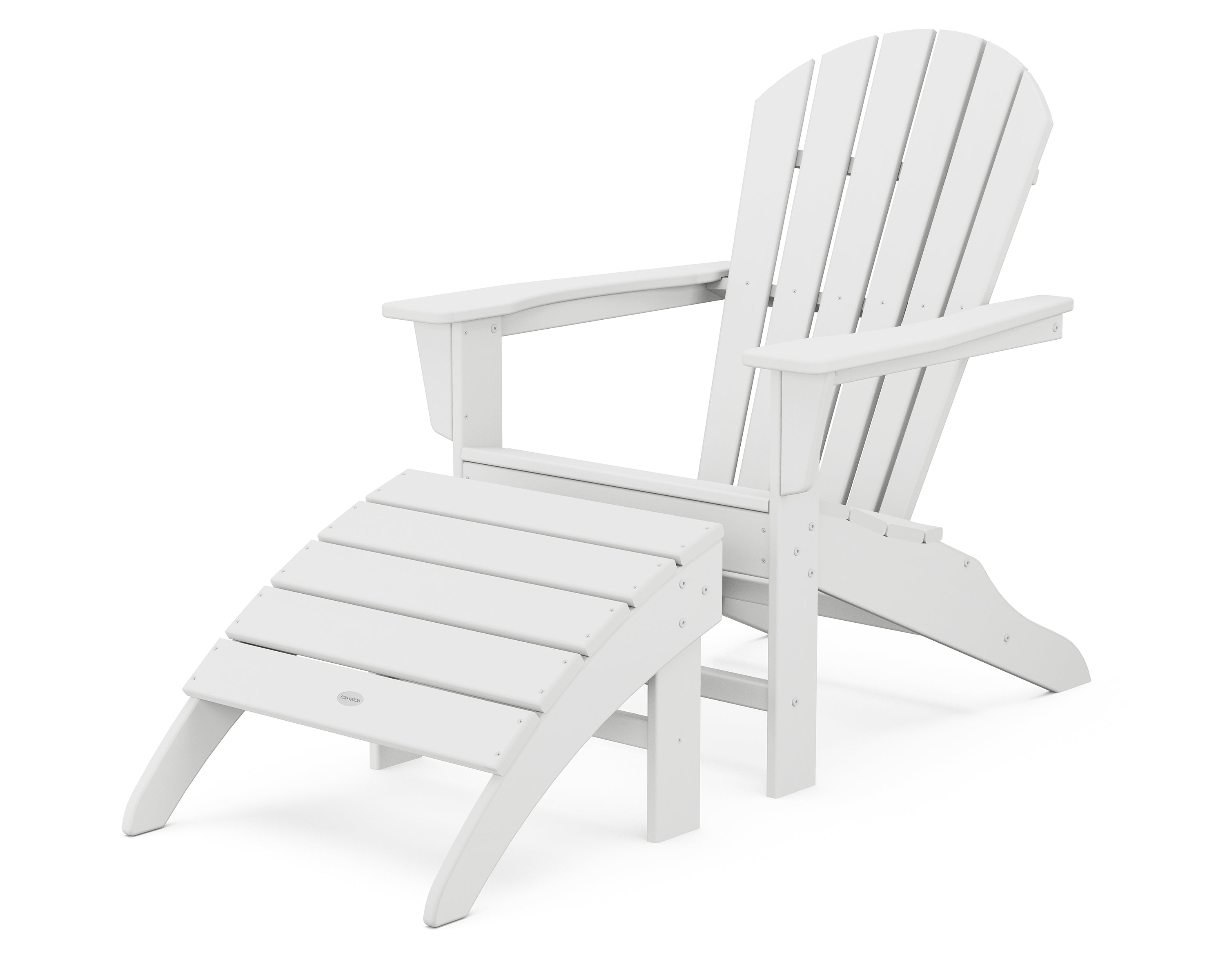 POLYWOOD® South Beach Adirondack 2-Piece Set in White