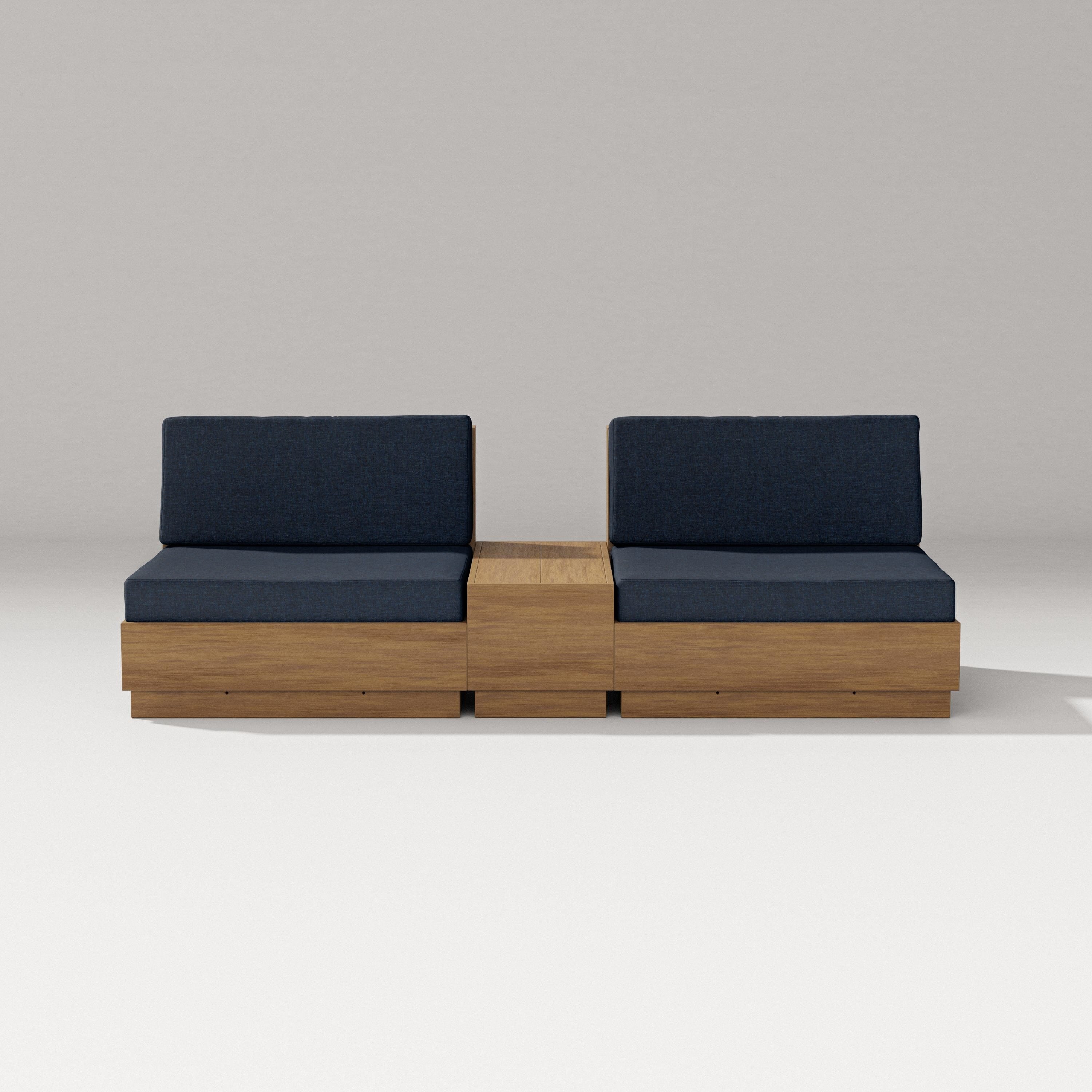 PW Designer Series Elevate Lounge Chair Set in Natural / Marine Indigo