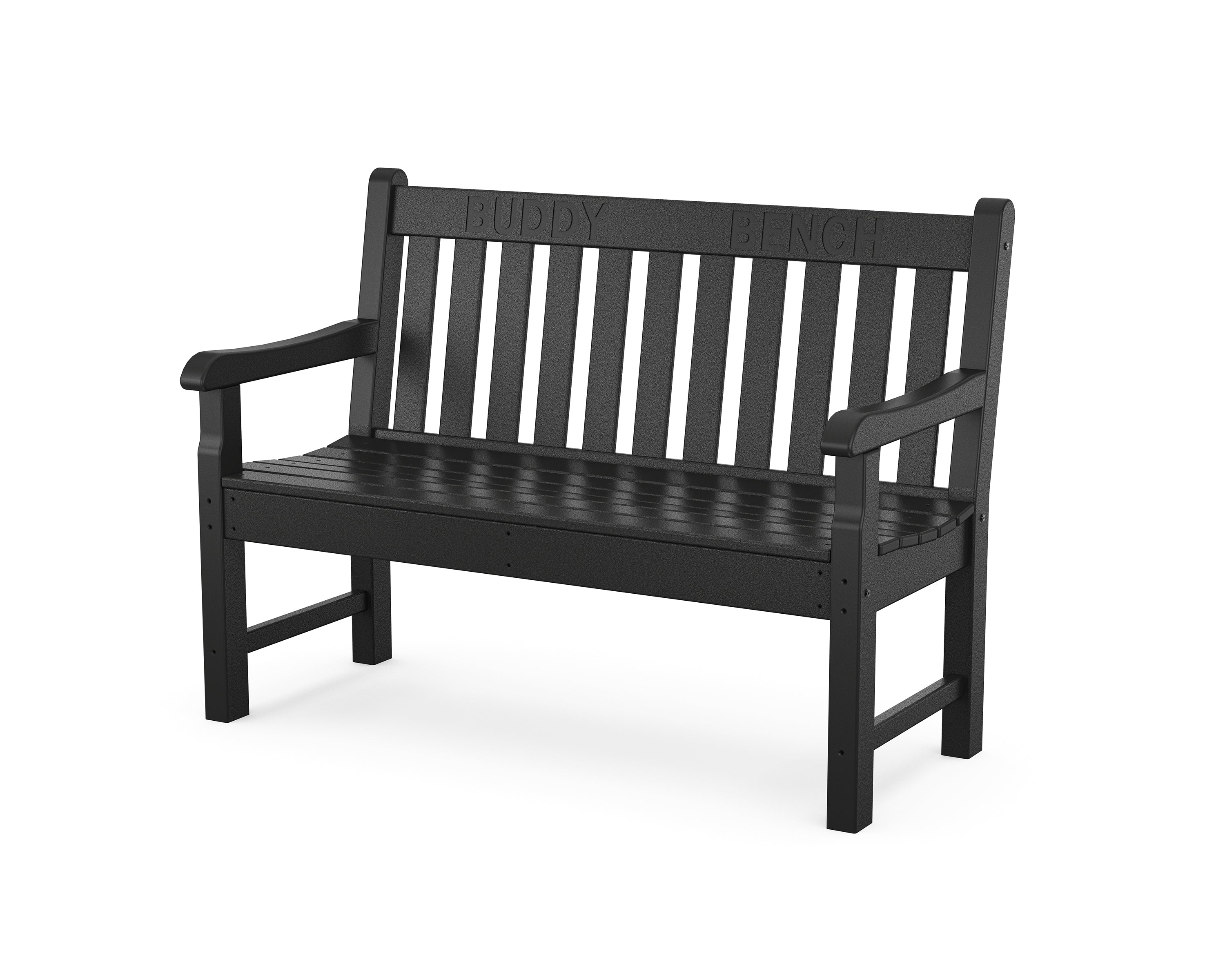 POLYWOOD® 48” Buddy Bench in Black