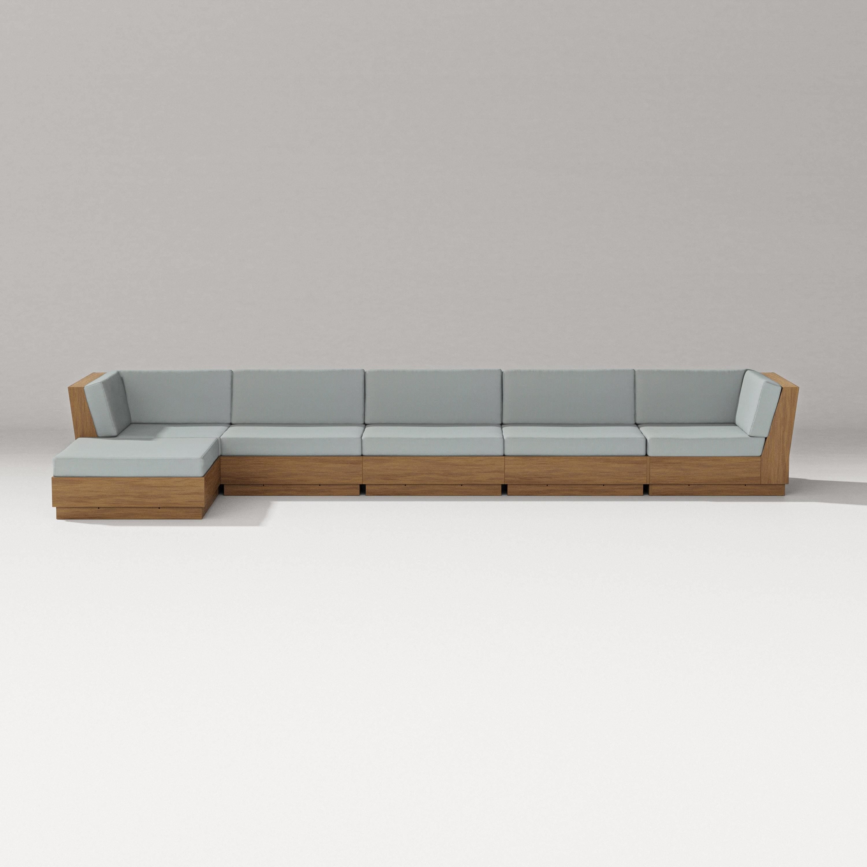 PW Designer Series Elevate 6-Piece Chaise Sectional in Natural / Spa
