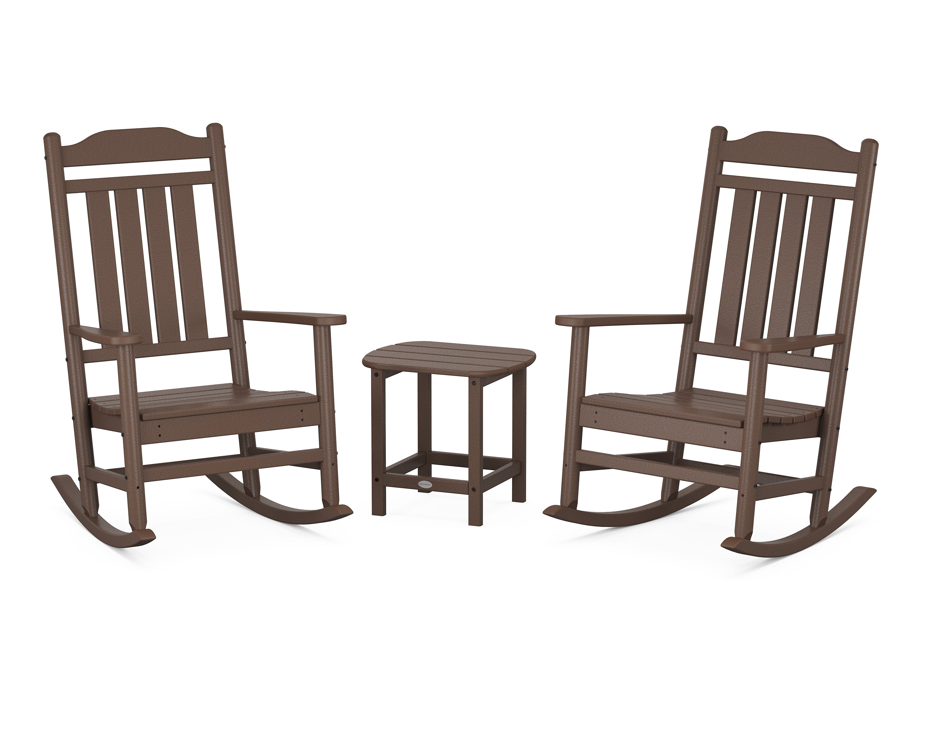 POLYWOOD Country Living Legacy Rocking Chair 3-Piece Set in Mahogany