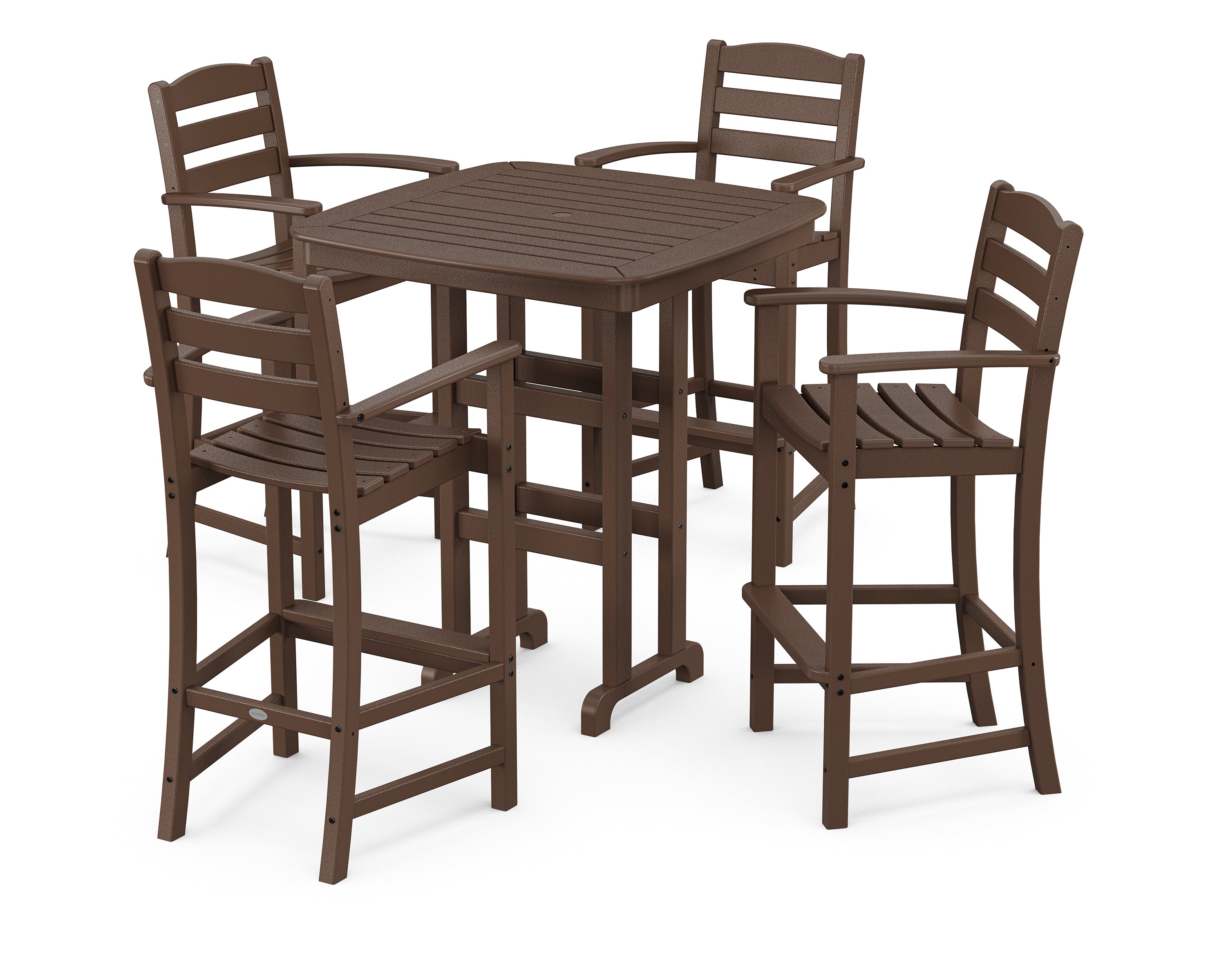 POLYWOOD La Casa Café 5-Piece Bar Set in Mahogany