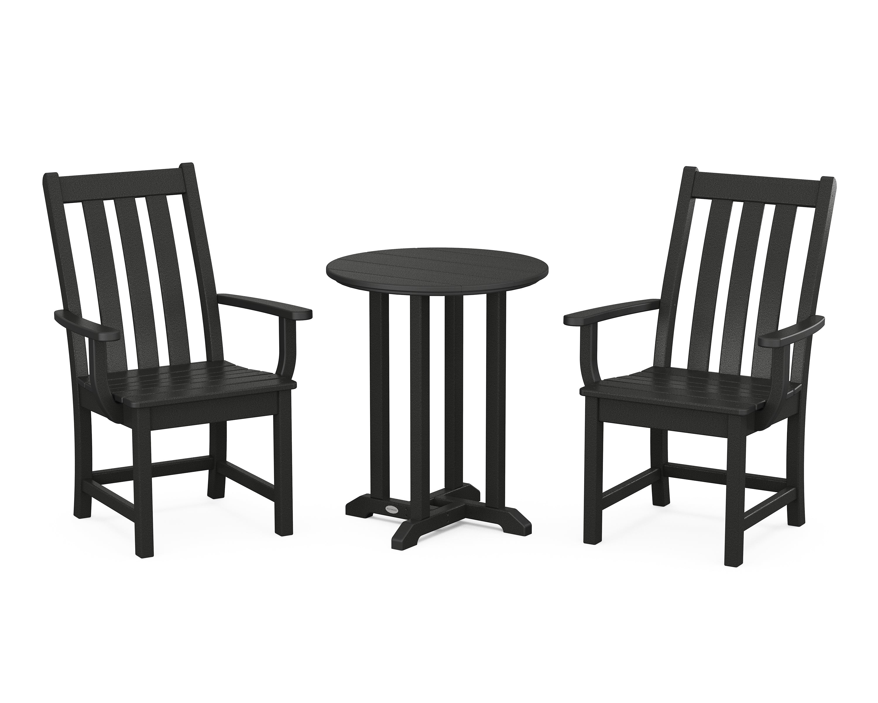 POLYWOOD Vineyard 3-Piece Round Bistro Dining Set in Black