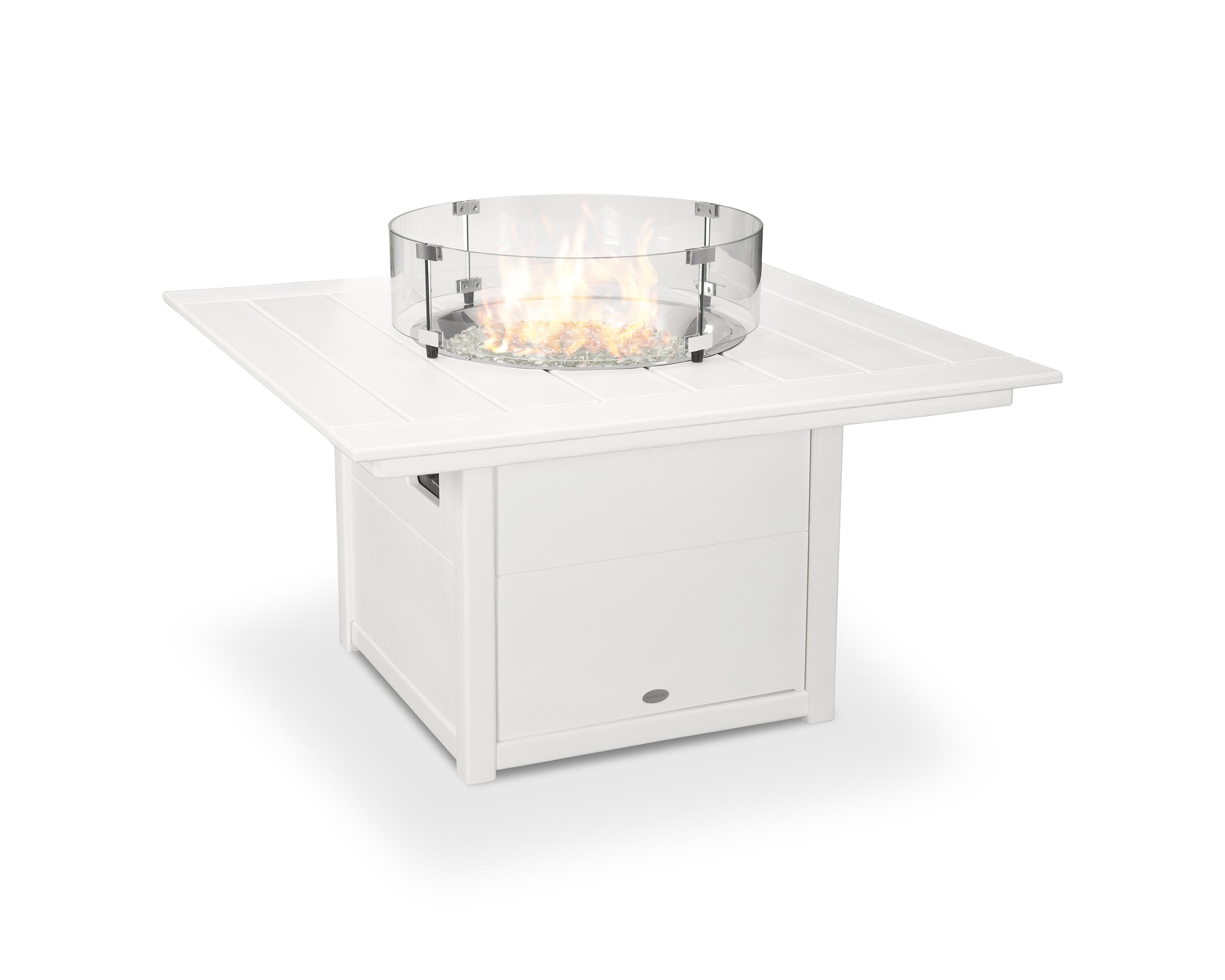 POLYWOOD® Square 42" Fire Pit Table in White