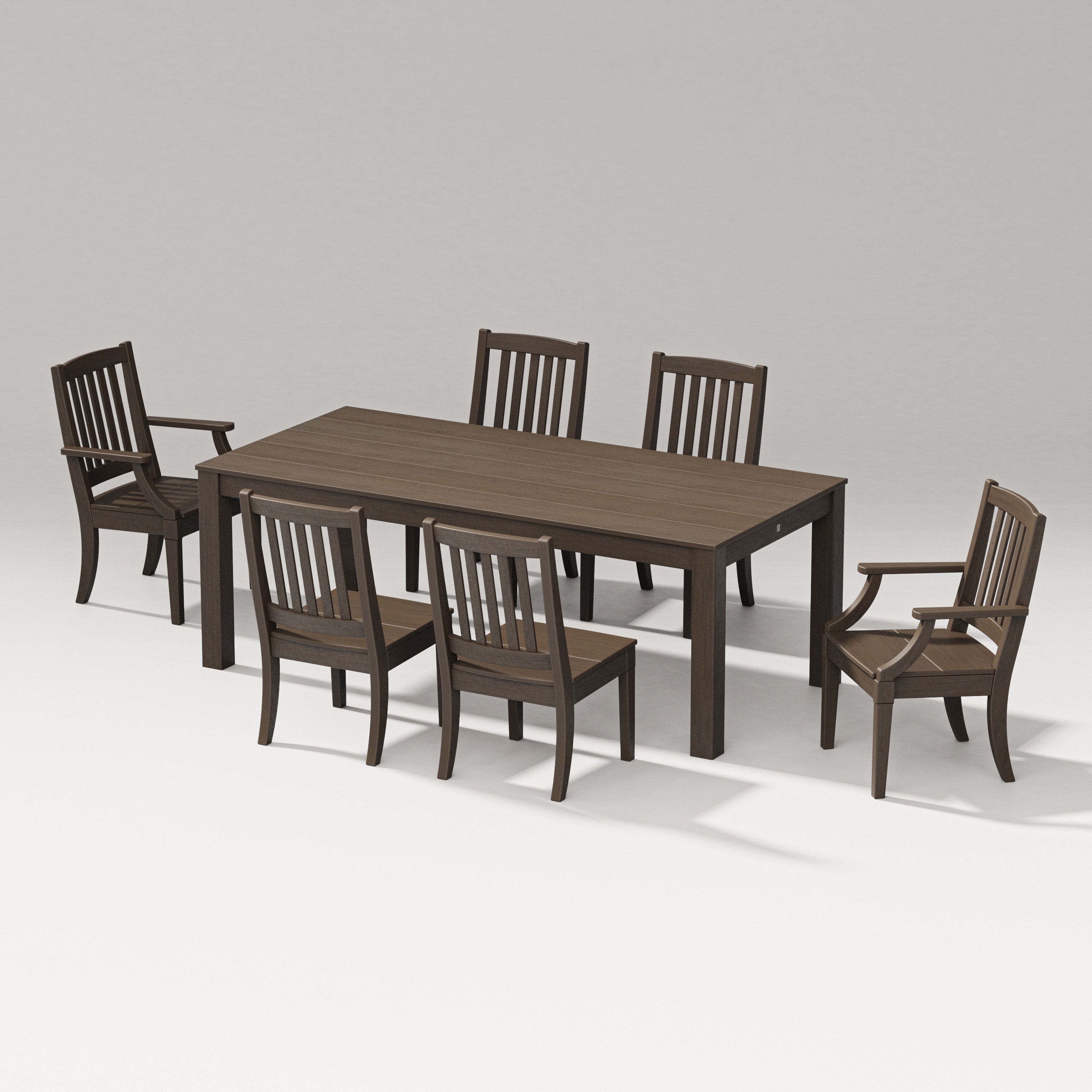 PW Designer Series Estate 7-Piece Parsons Table Dining Set in Kona