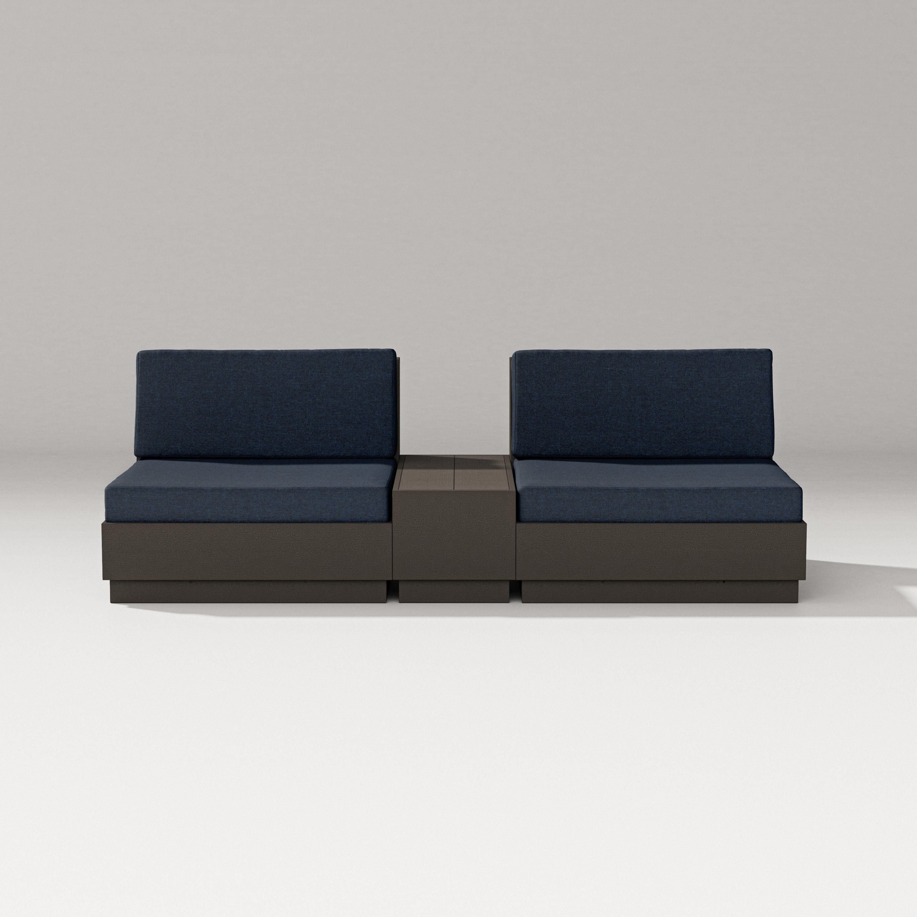 PW Designer Series Elevate Lounge Chair Set in Vintage Coffee / Marine Indigo