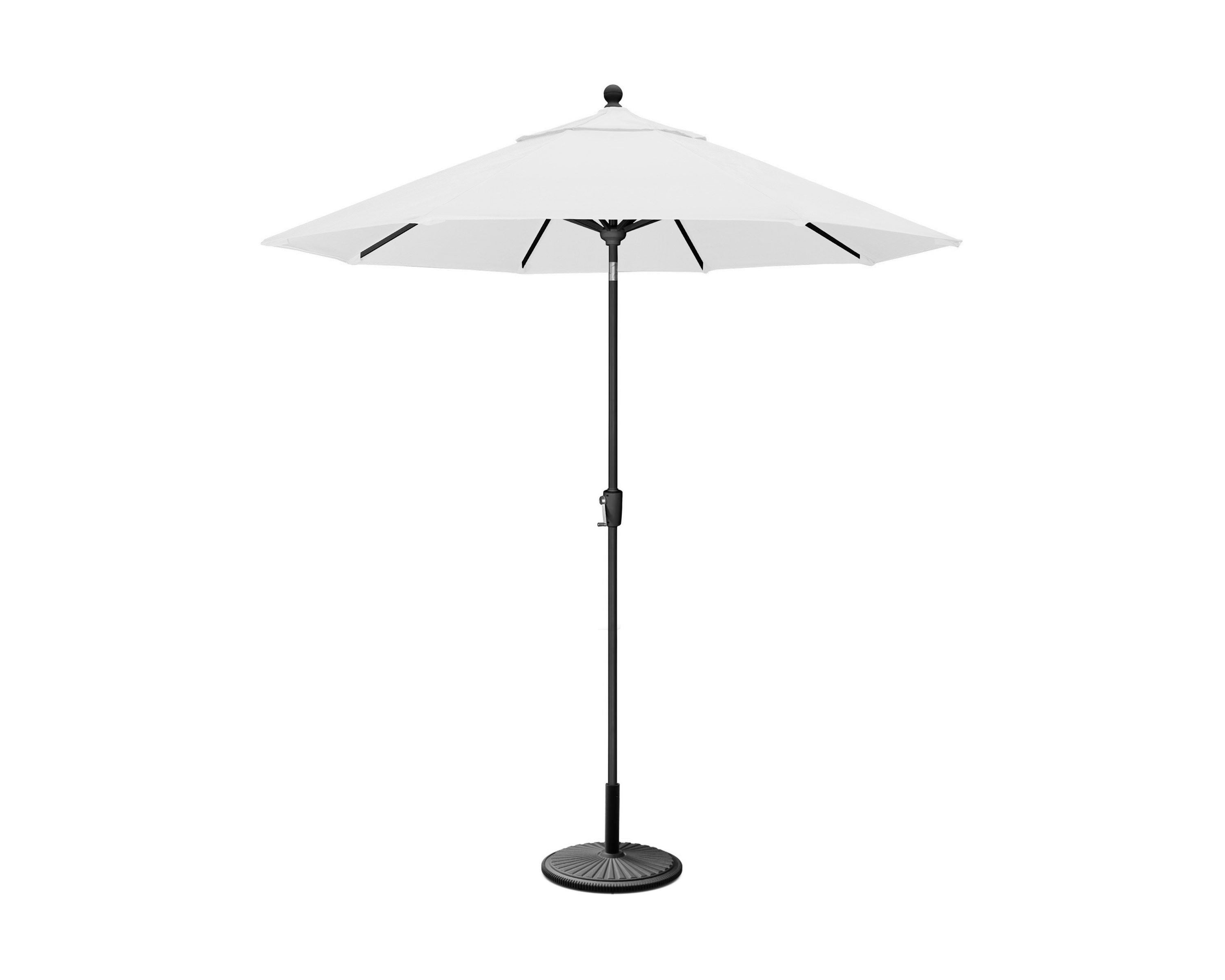 POLYWOOD 9' Tilt Market Umbrella & Base - Bar Height in Black / Natural