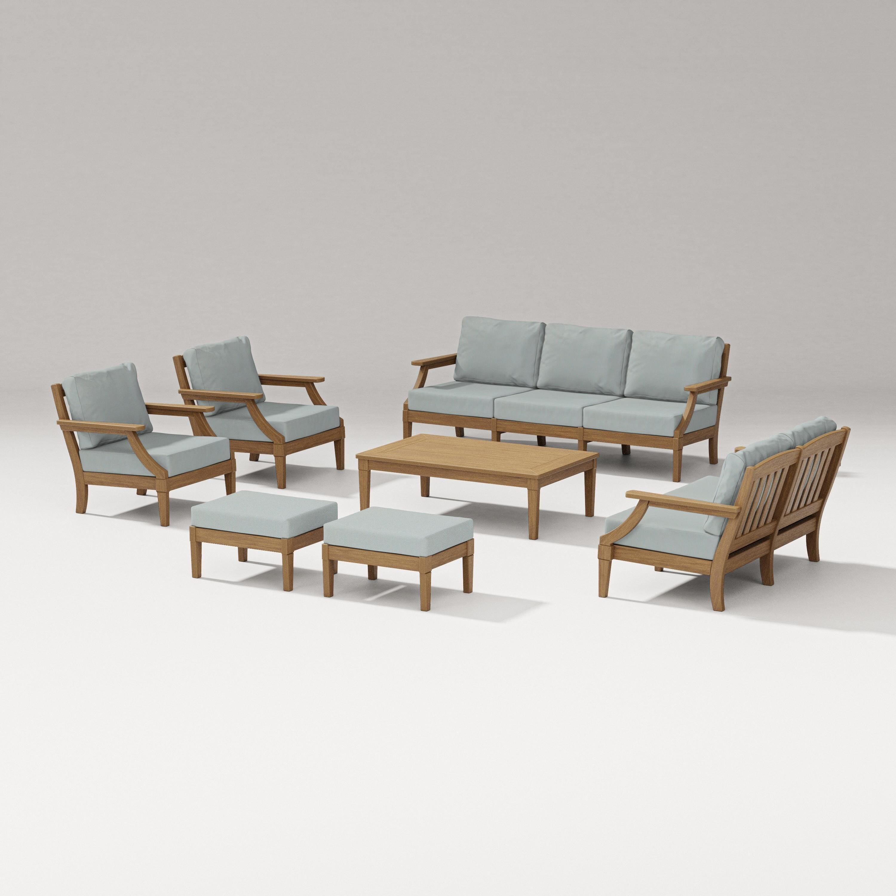 PW Designer Series Estate 7-Piece Lounge Sofa Set in Natural / Spa