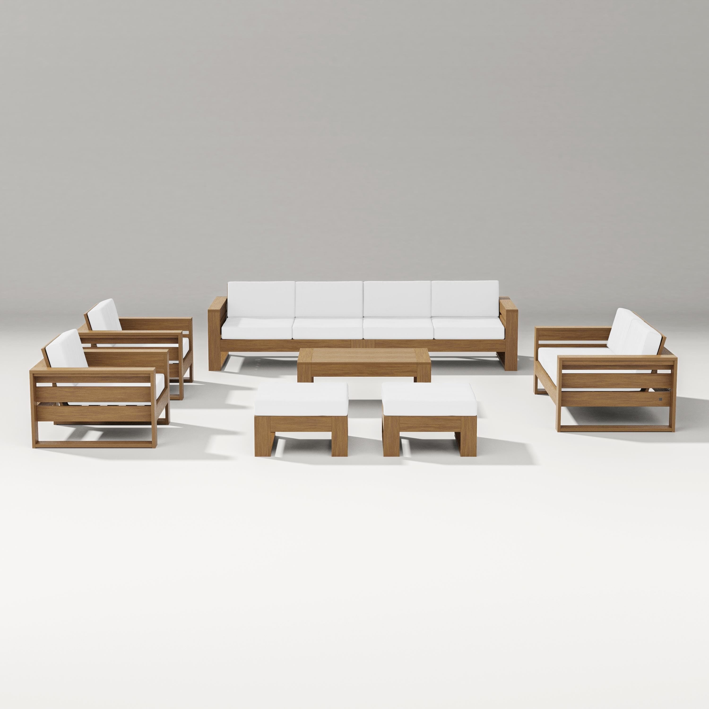 PW Designer Series Latitude 8-Piece Lounge Sofa Set in Natural / Natural