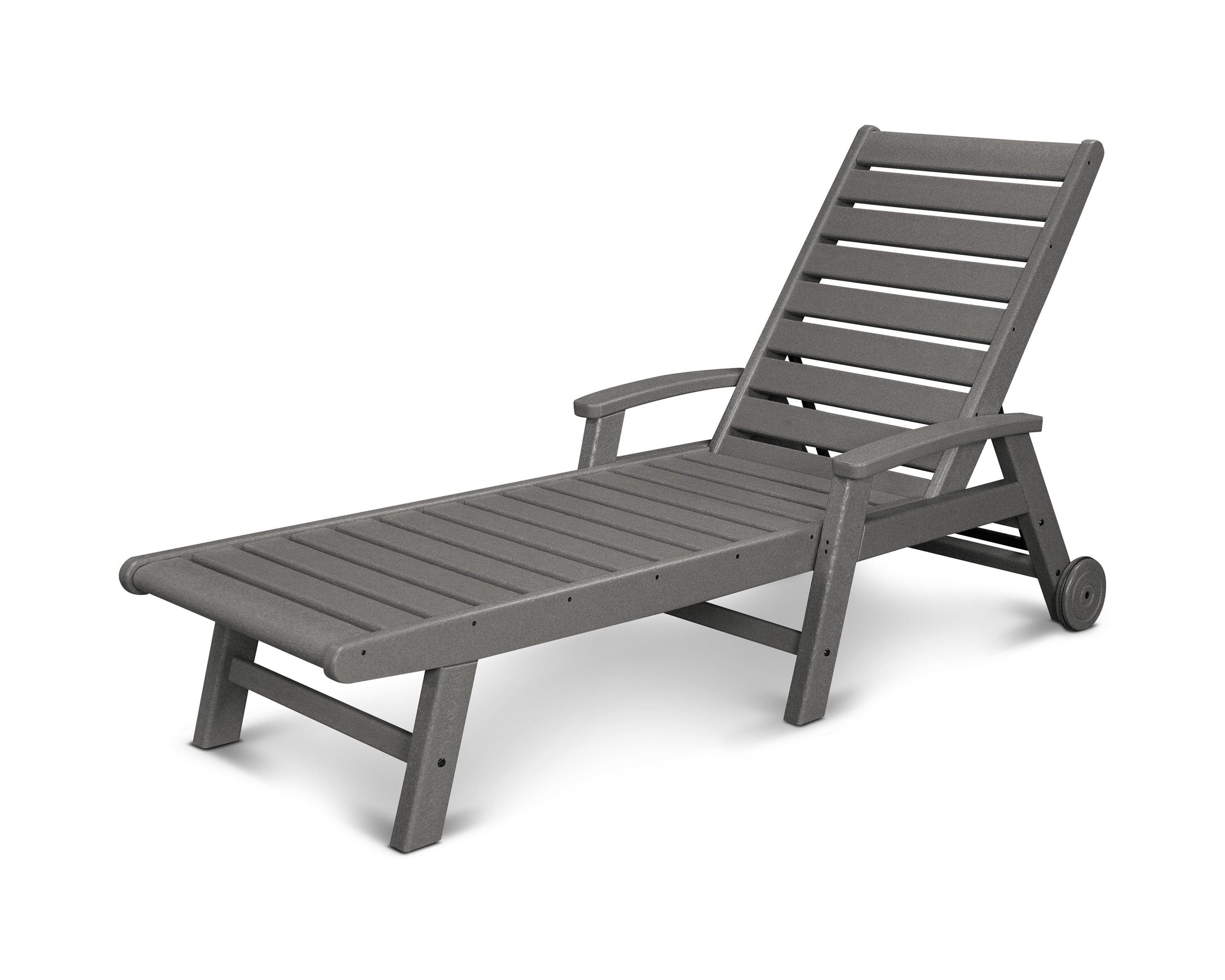 POLYWOOD® Signature Chaise with Wheels in Slate Grey