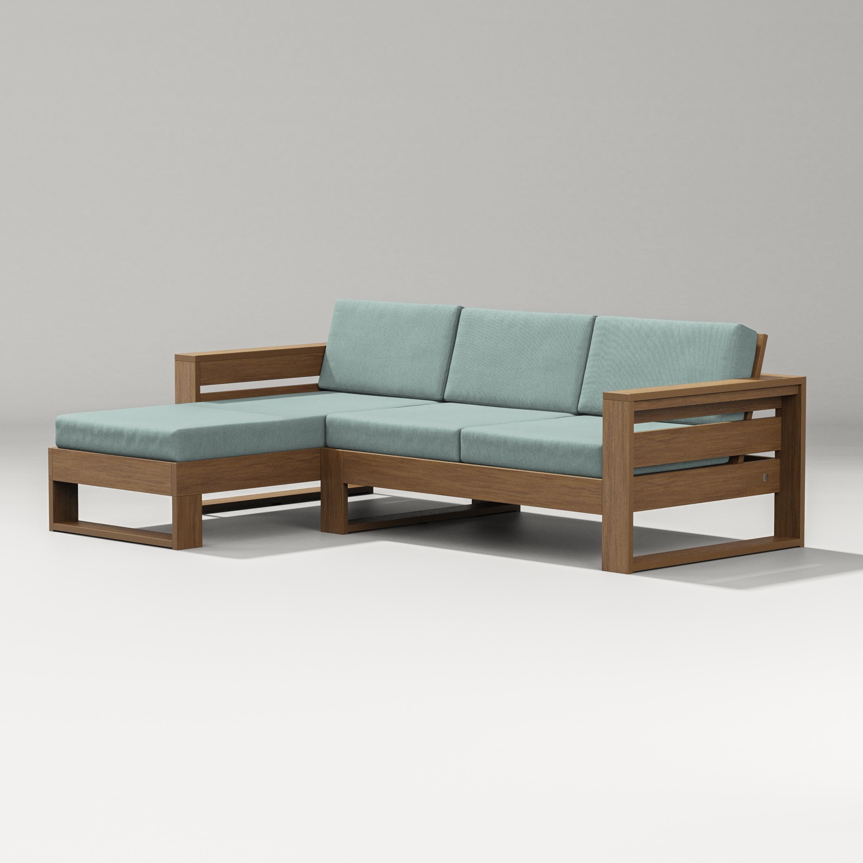 PW Designer Series Latitude Left Chaise Sectional in Natural / Glacier Spa