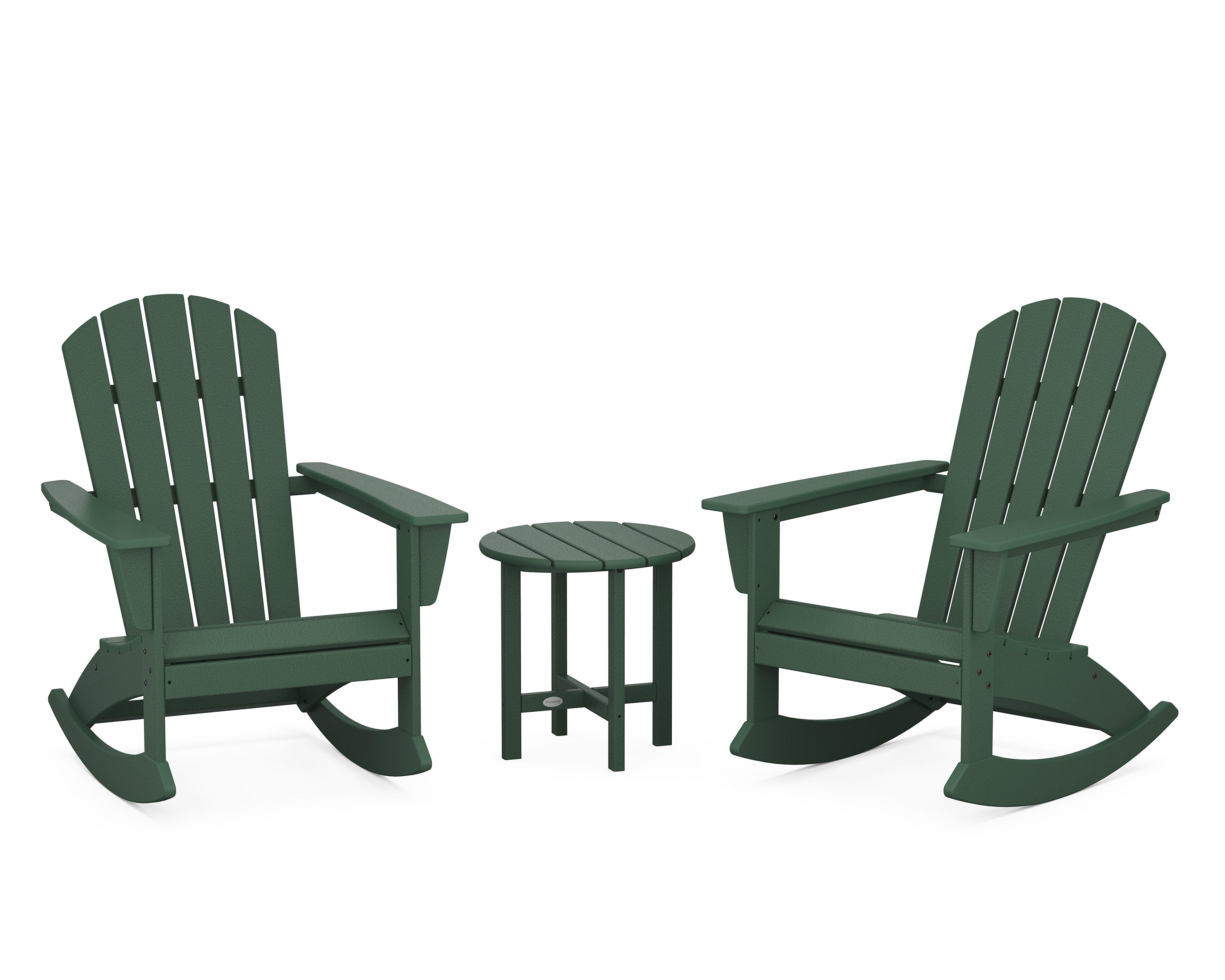 POLYWOOD® Nautical 3-Piece Adirondack Rocking Chair Set in Green