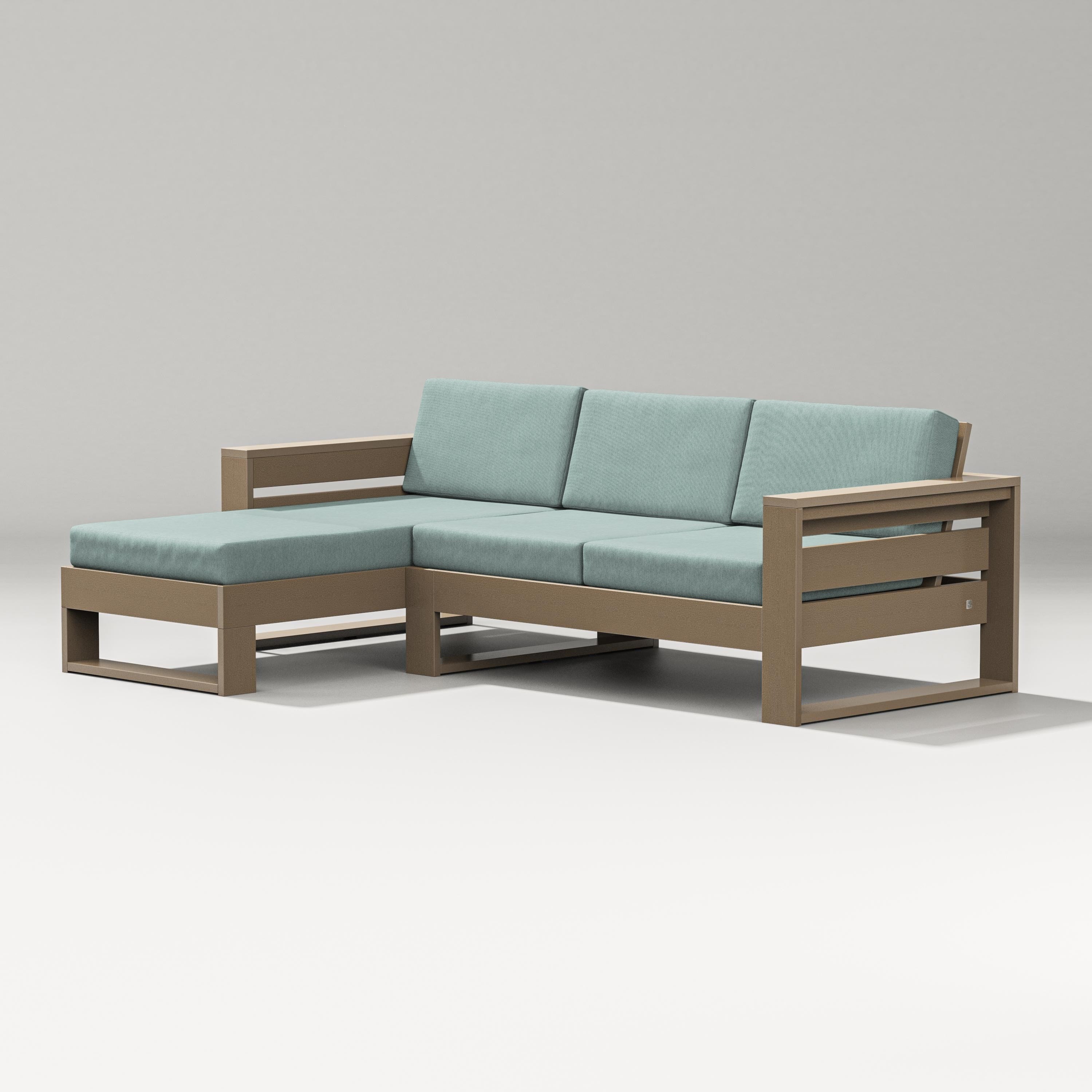 PW Designer Series Latitude Left Chaise Sectional in Vintage Sahara / Glacier Spa