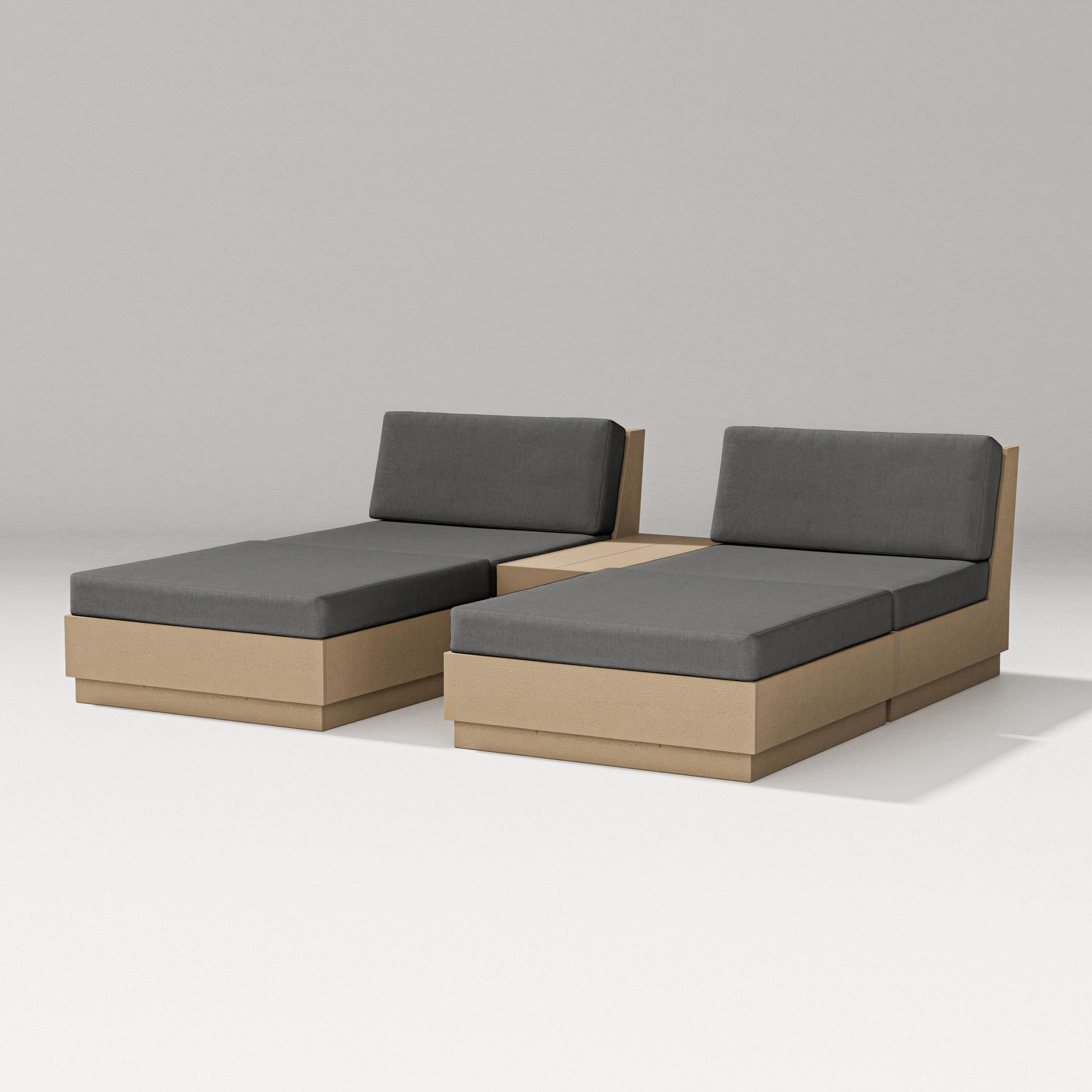 PW Designer Series Elevate Double Chaise Set in Vintage Sahara / Spectrum Carbon