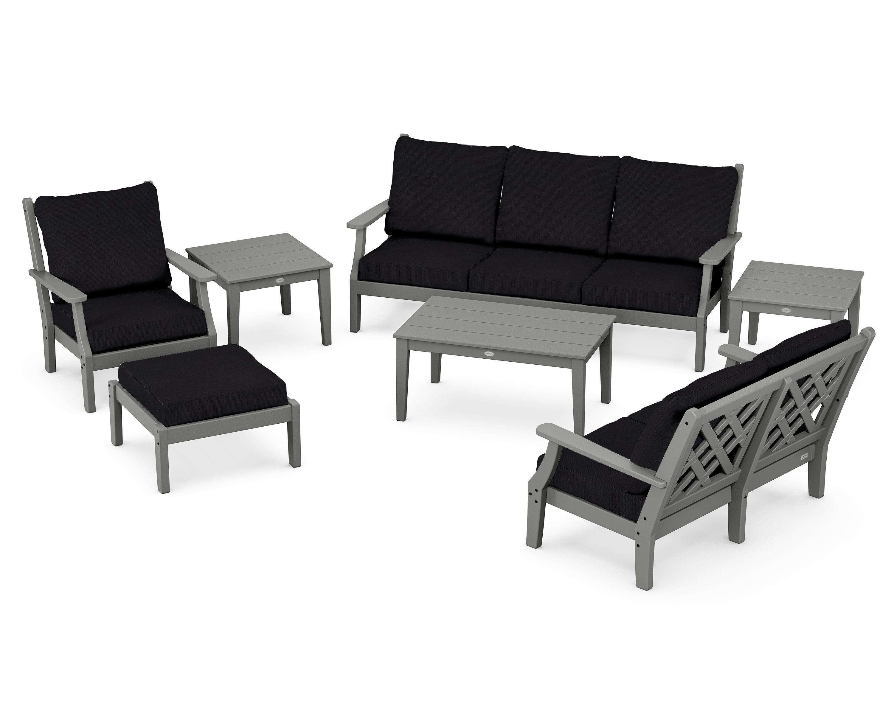 Country Living Wovendale 7-Piece Deep Seating Set in Slate Grey / Midnight Linen