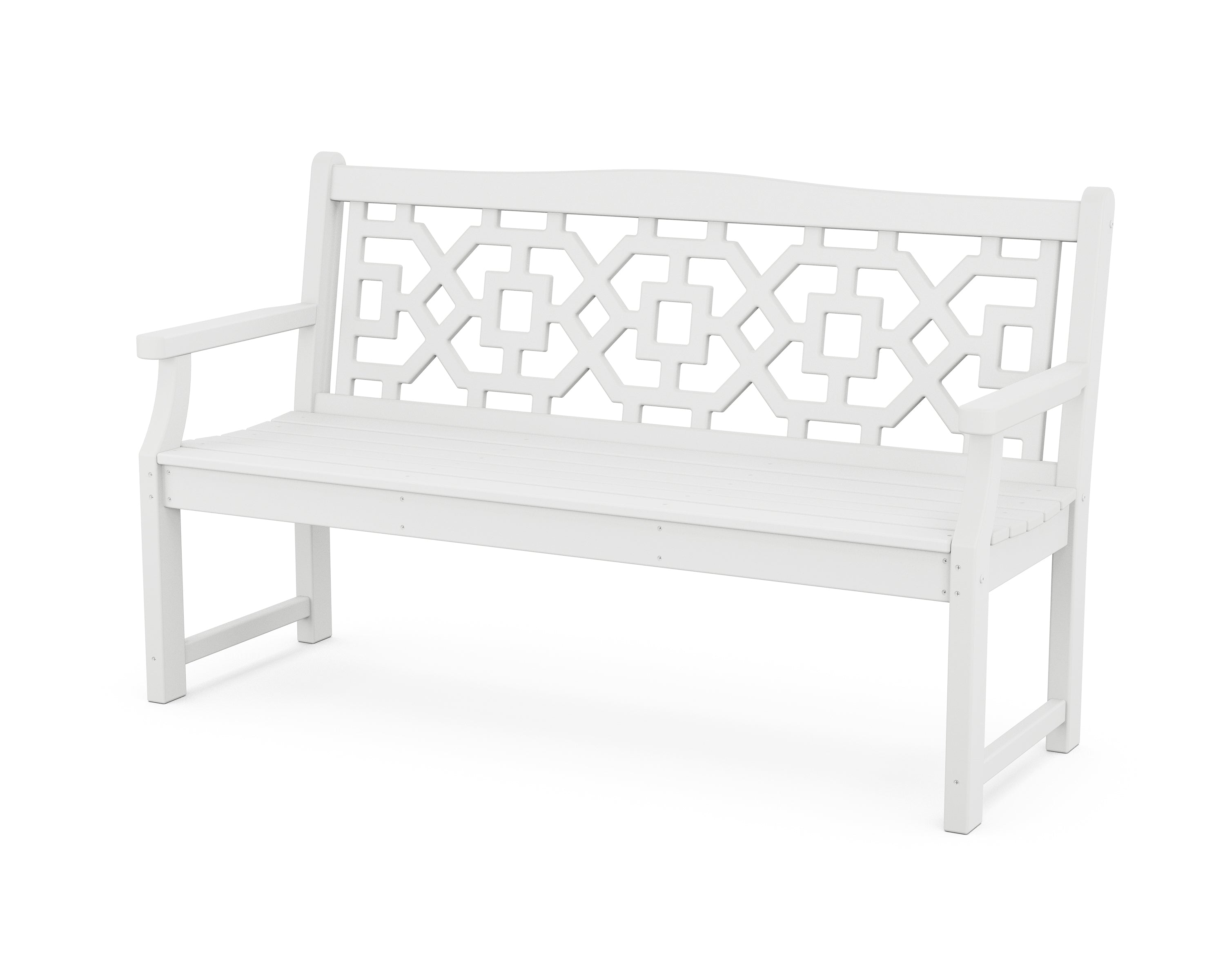 Martha Stewart by POLYWOOD® Chinoiserie 60” Garden Bench in White