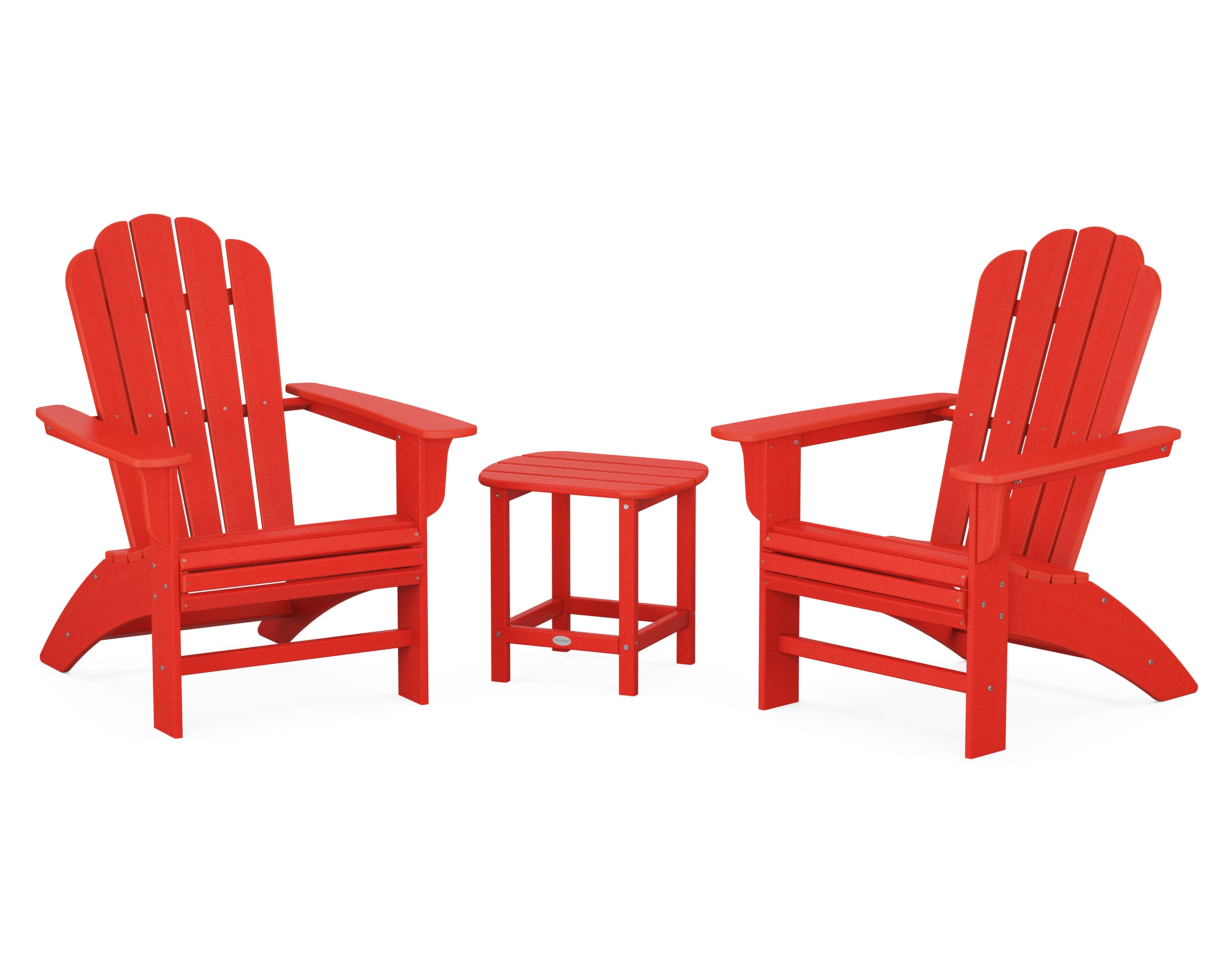 Country Living Country Living Curveback Adirondack Chair 3-Piece Set in Sunset Red