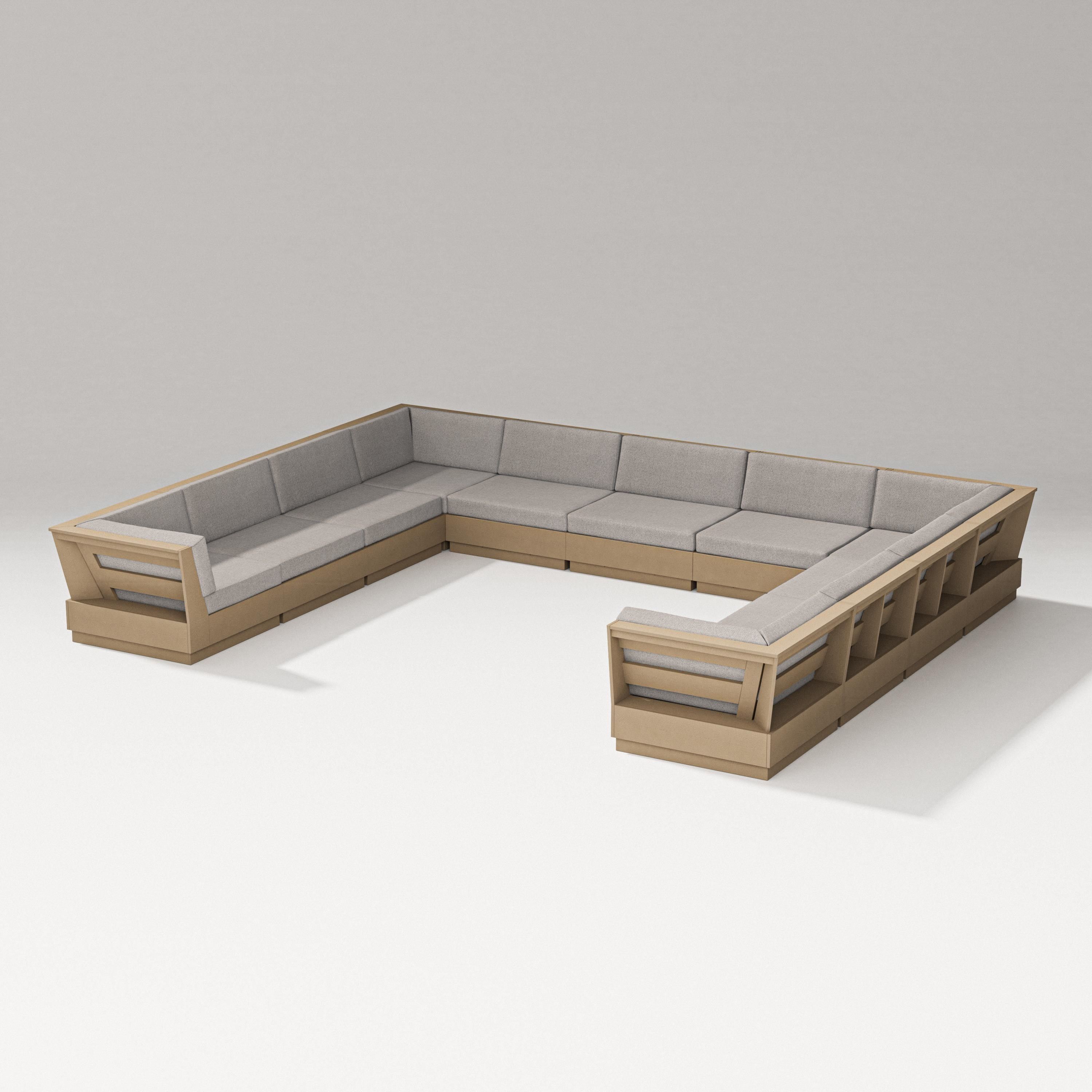 PW Designer Series Elevate Large U-Shaped Sectional in Vintage Sahara / Weathered Tweed