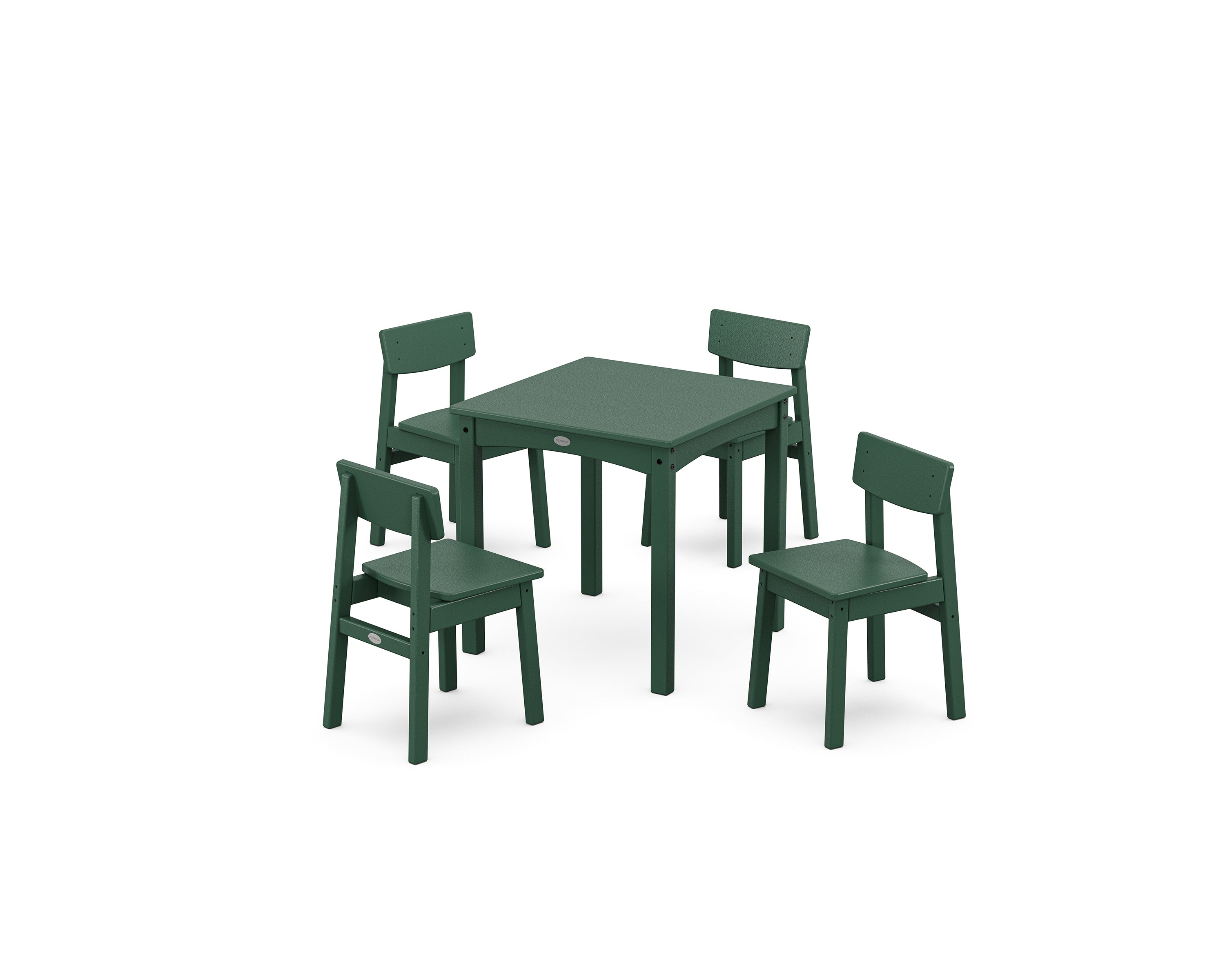 POLYWOOD Modern Studio Kids 5-Piece Dining Set in Green