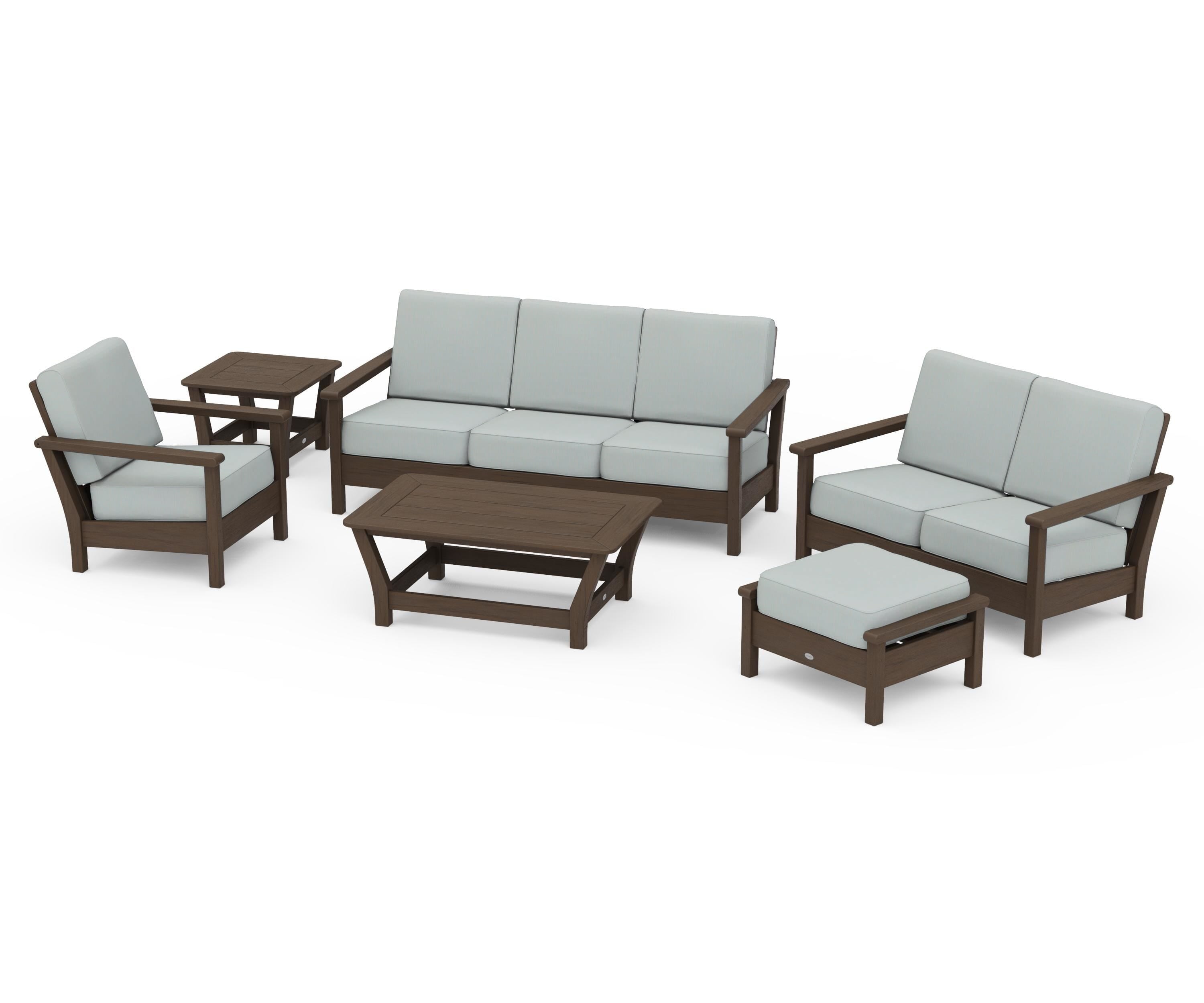 POLYWOOD Harbour 6-Piece Outdoor Living Set in Kona / Spa