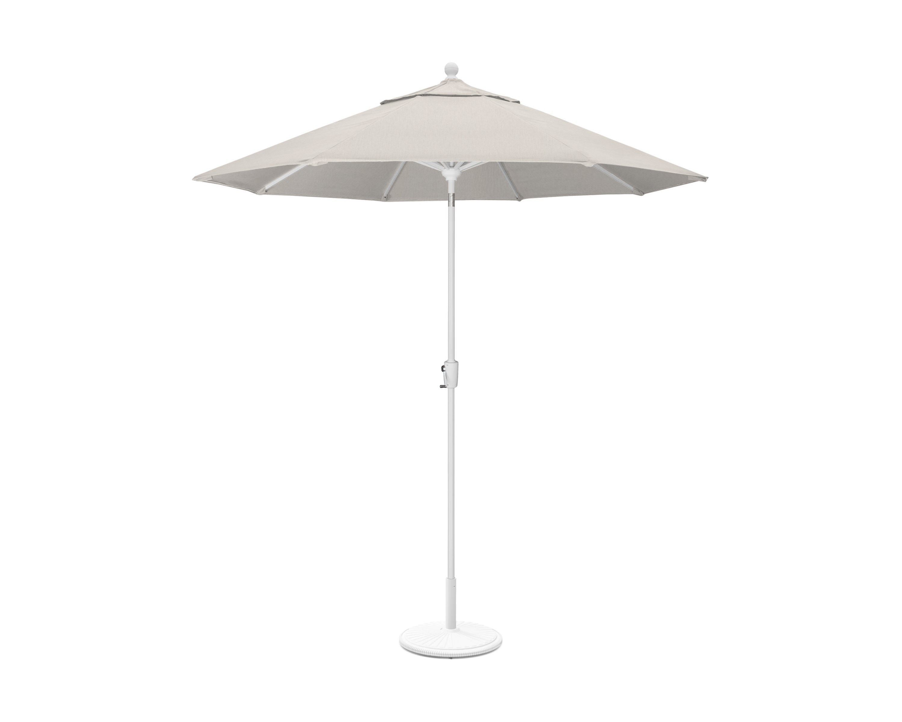 POLYWOOD 9' Tilt Market Umbrella & Base - Bar Height in White / Cast Ash