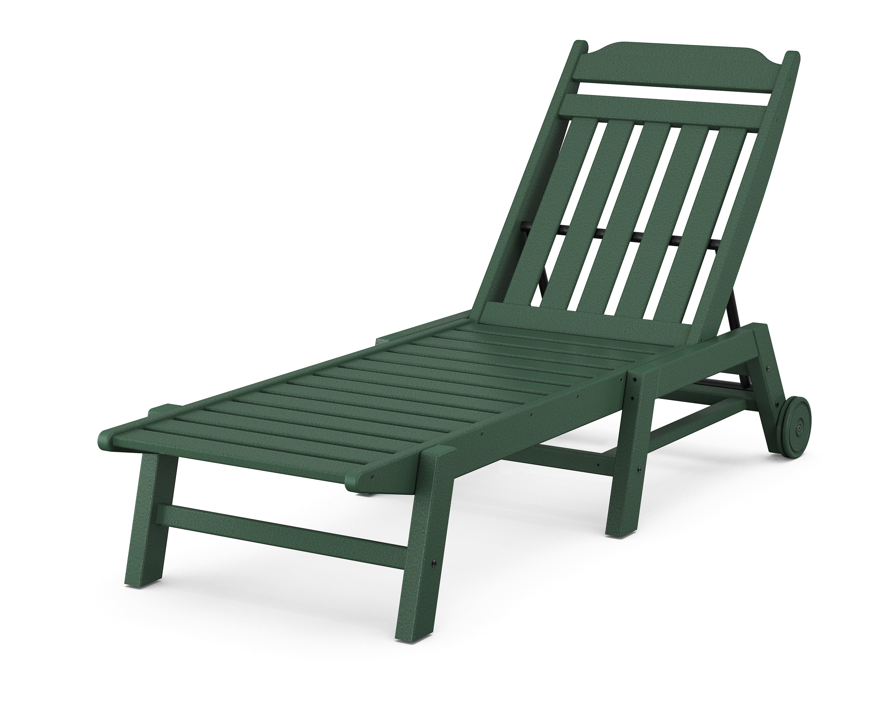 POLYWOOD Country Living Chaise with Wheels in Green