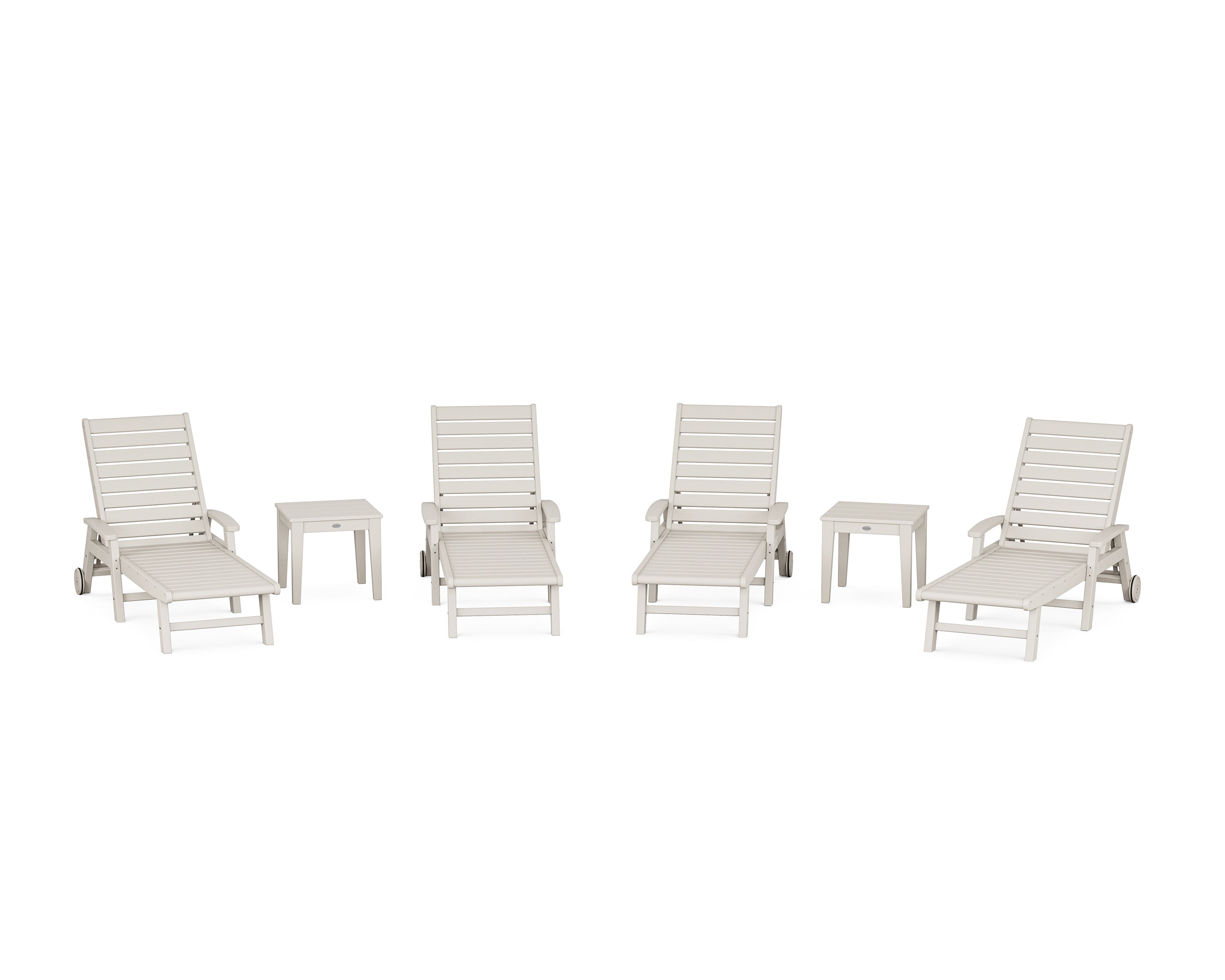POLYWOOD Signature Chaise 6-Piece Set with Wheels in Sand