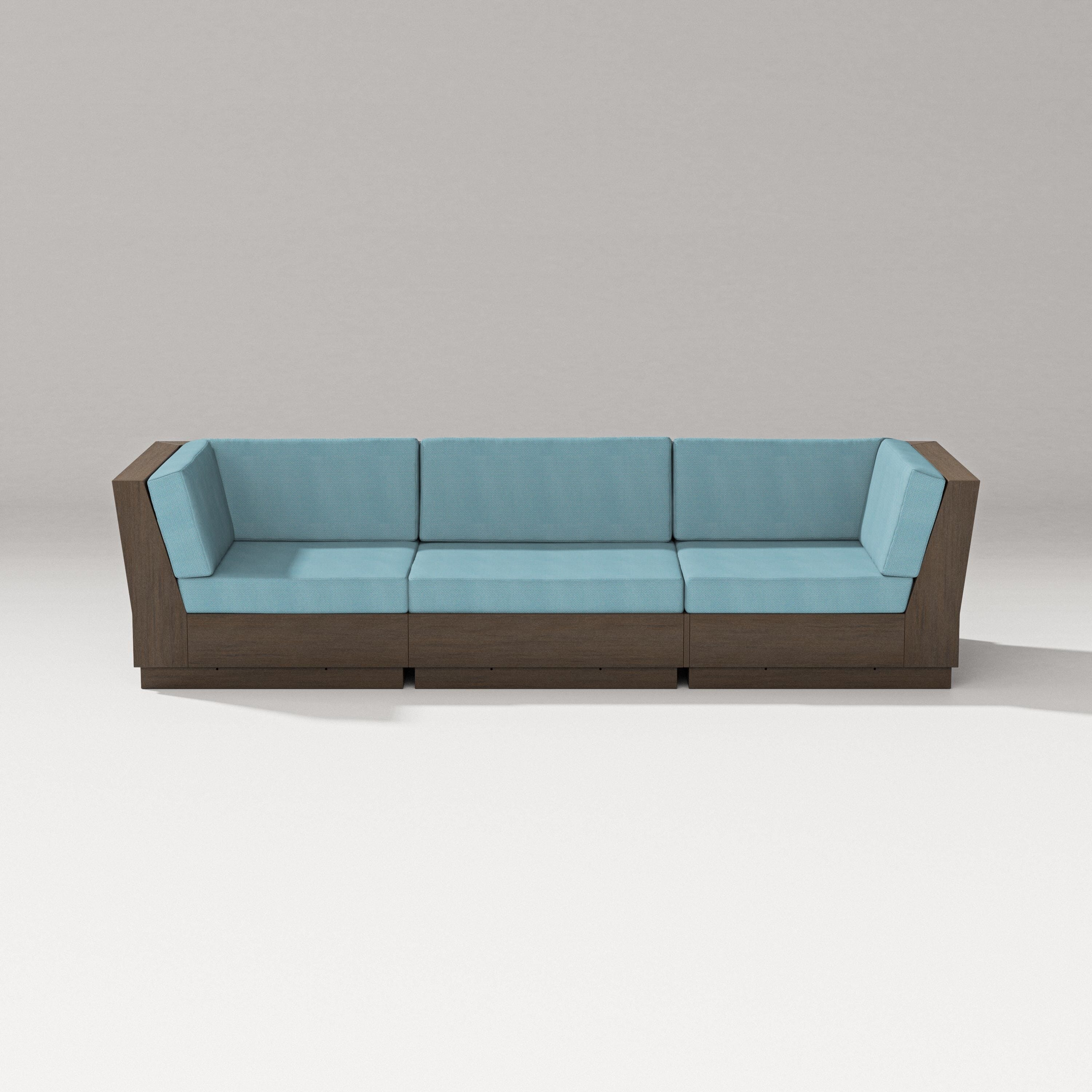 PW Designer Series Elevate Sofa Sectional in Kona / Lattice Sky Blue