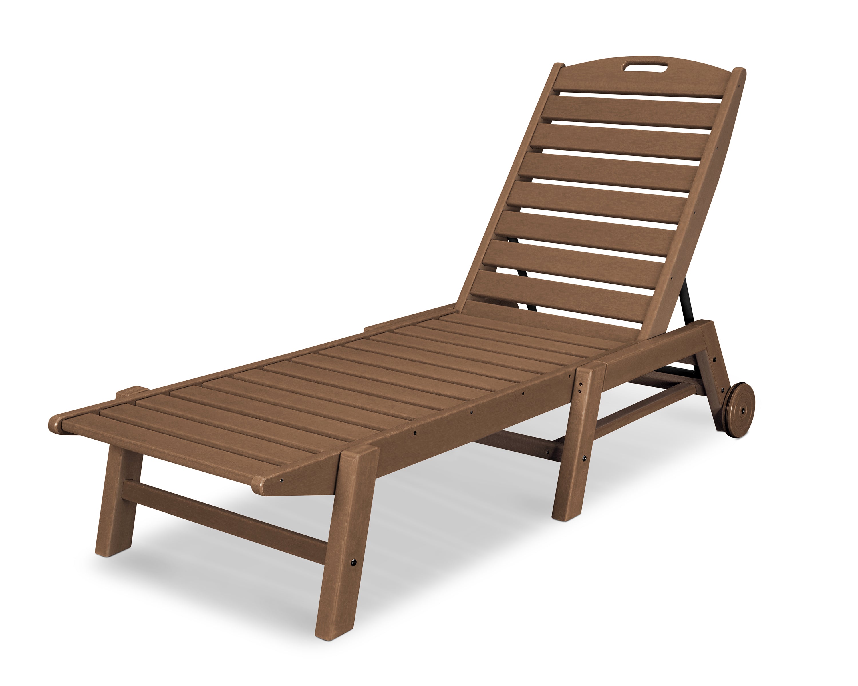 POLYWOOD® Nautical Chaise with Wheels in Teak