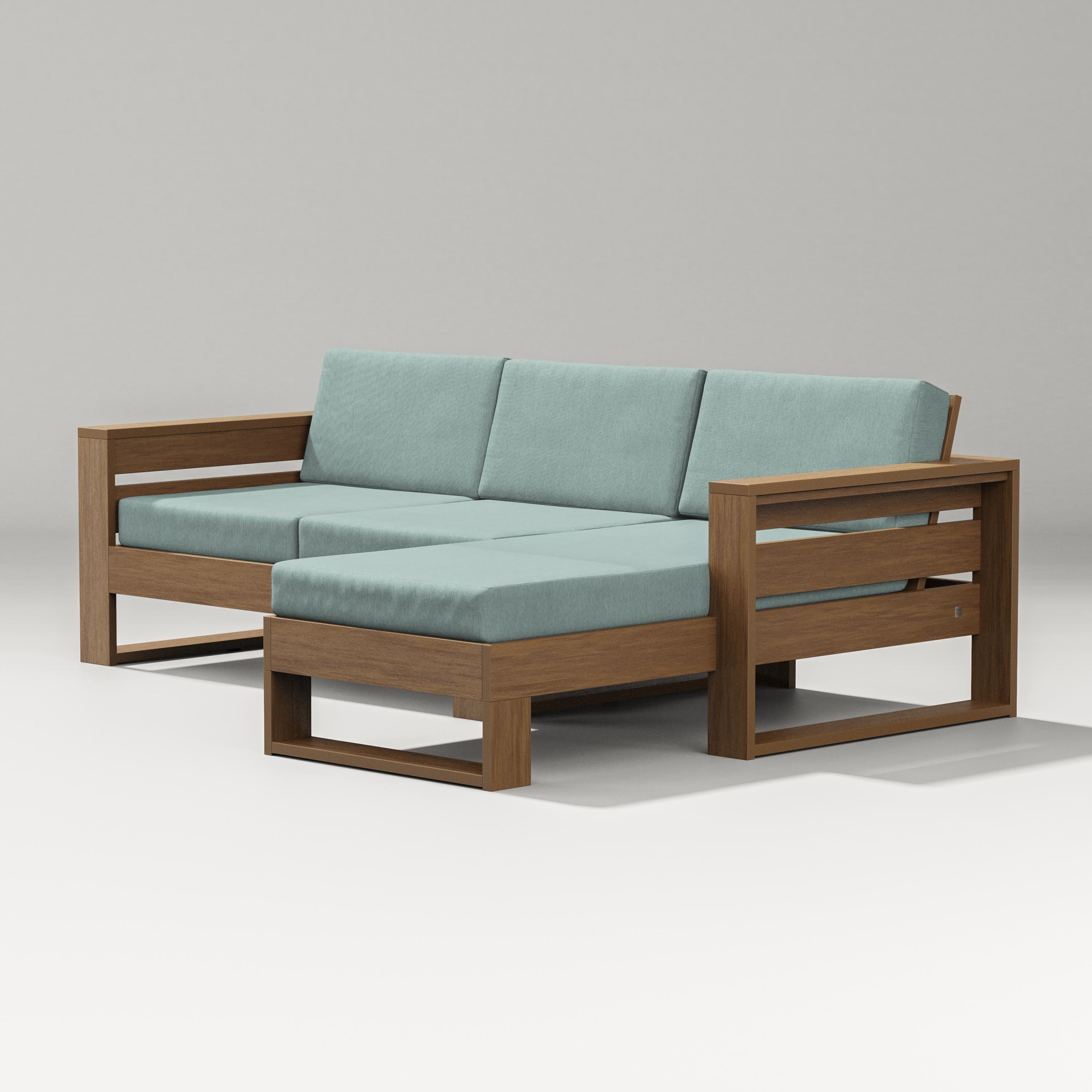 PW Designer Series Latitude Right Chaise Sectional in Natural / Glacier Spa