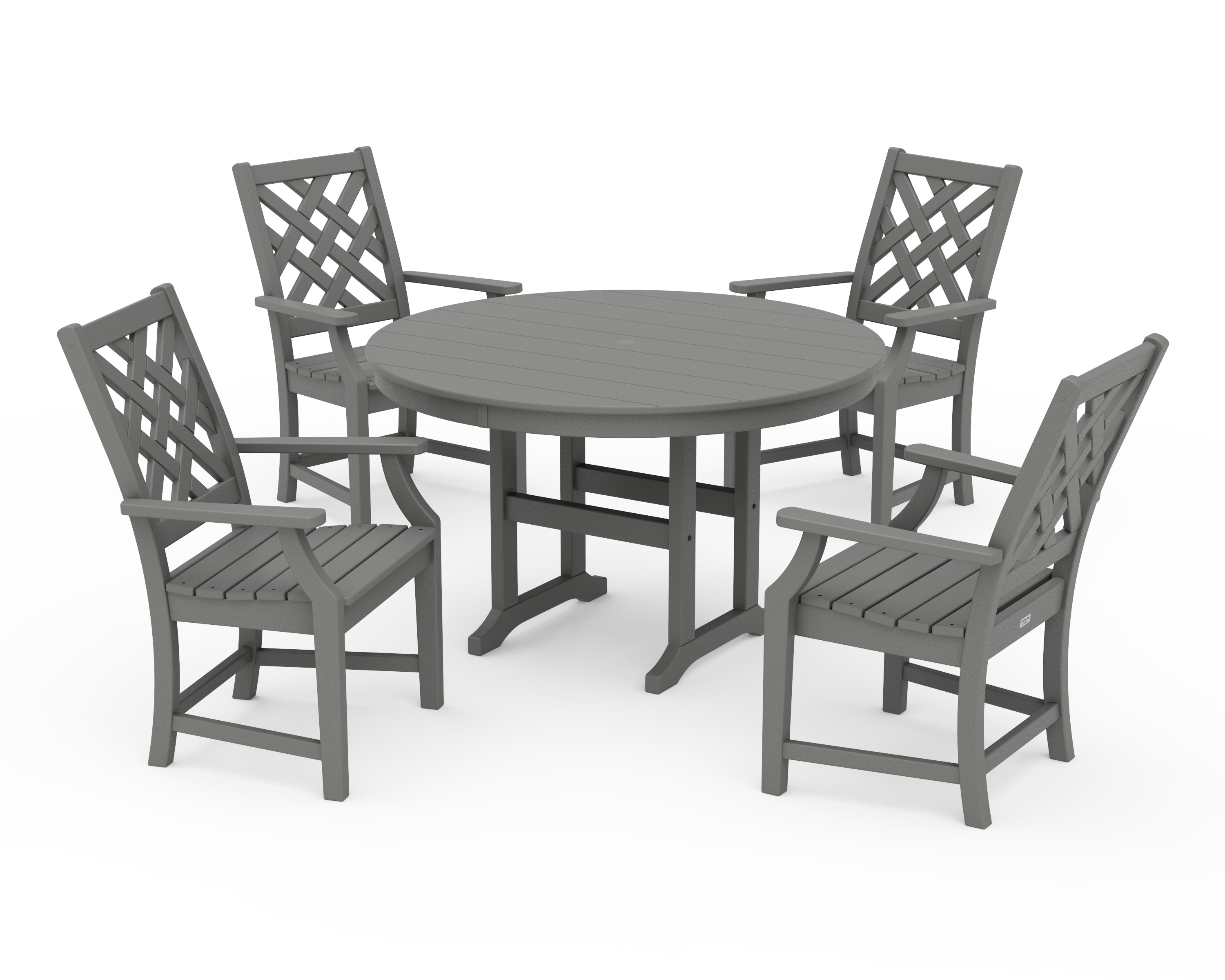 Country Living Wovendale 5-Piece Round Farmhouse Dining Set in Slate Grey