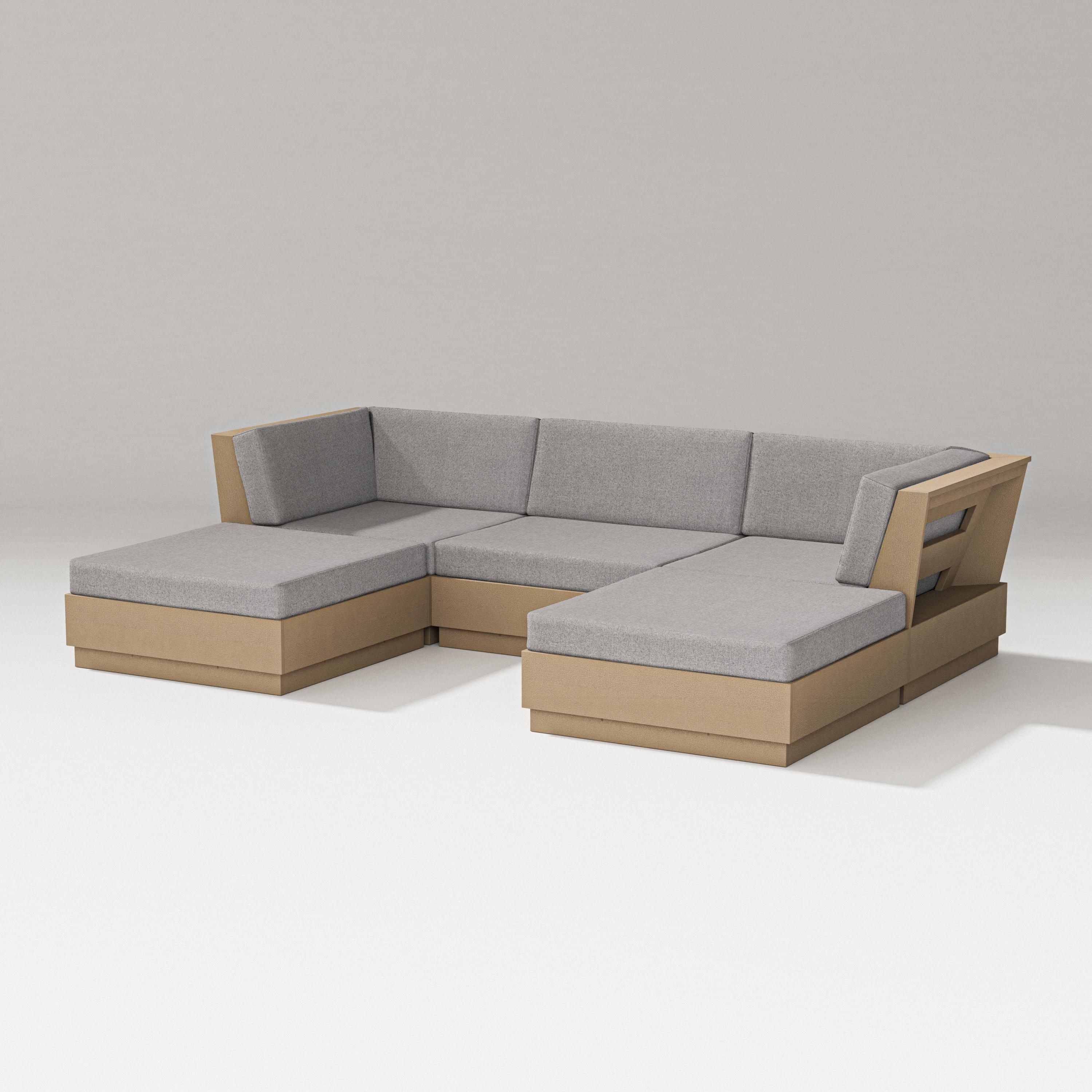 PW Designer Series Elevate Double Chaise Sectional in Vintage Sahara / Grey Mist