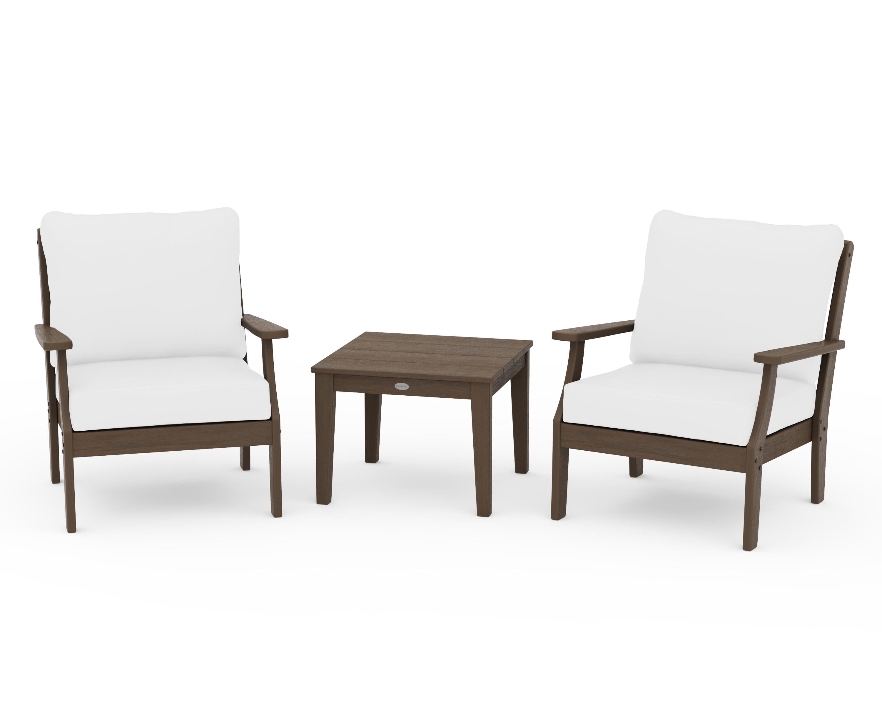 POLYWOOD Braxton 3-Piece Deep Seating Set in Kona / Natural