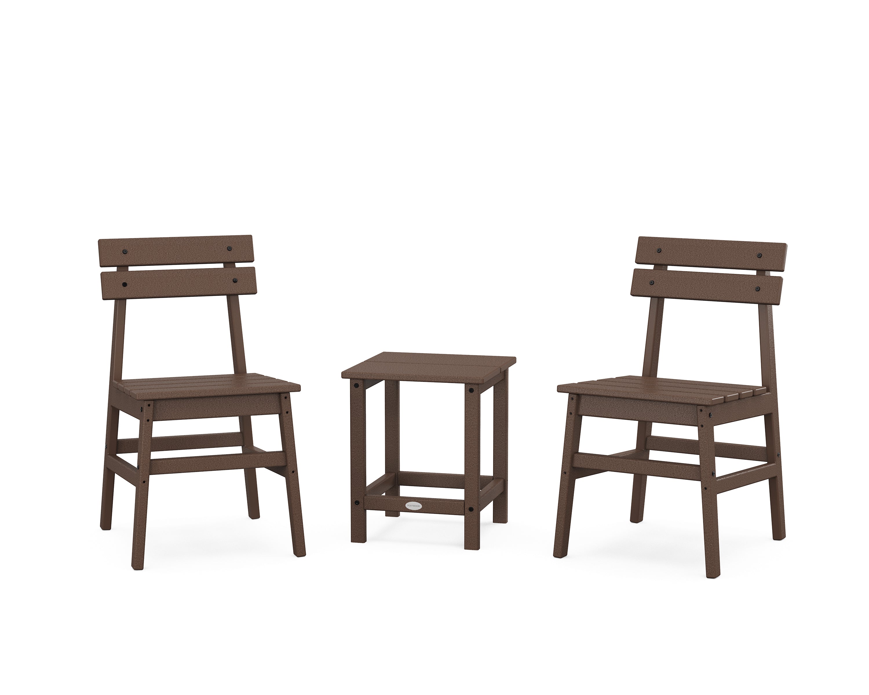 POLYWOOD Modern Studio Plaza Chair 3-Piece Seating Set in Mahogany