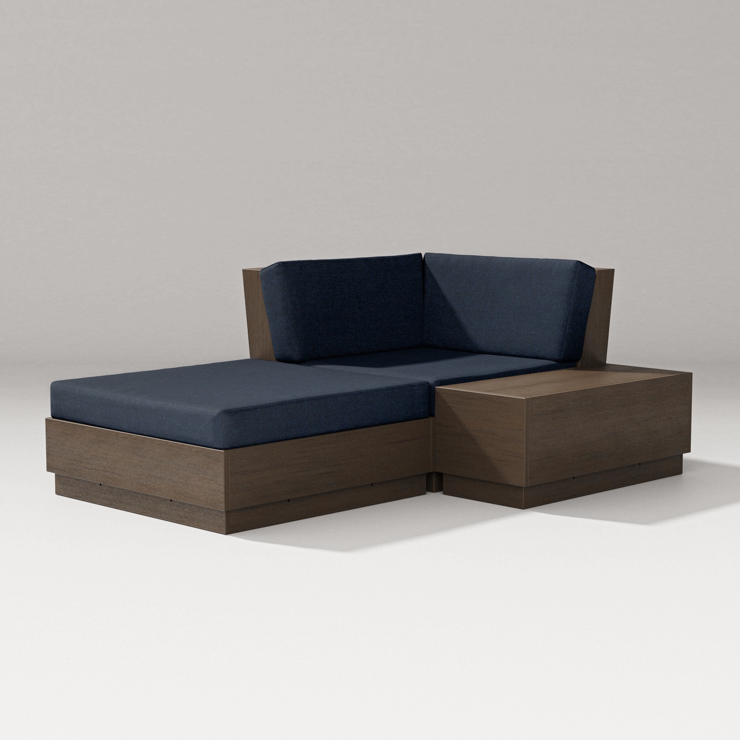 PW Designer Series Elevate Corner Chaise in Kona / Marine Indigo