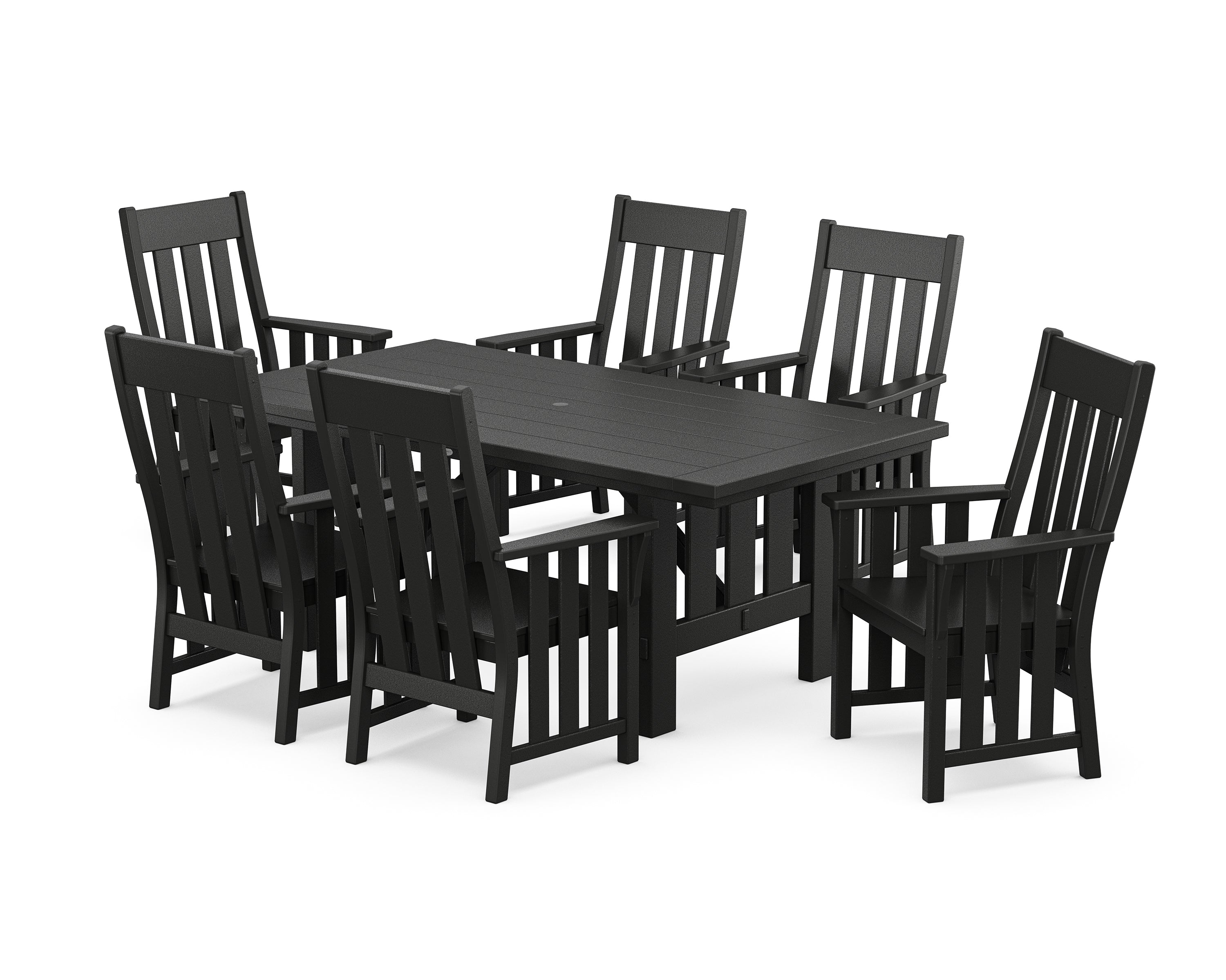 Martha Stewart by POLYWOOD® Acadia Arm Chair 7-Piece Dining Set in Black