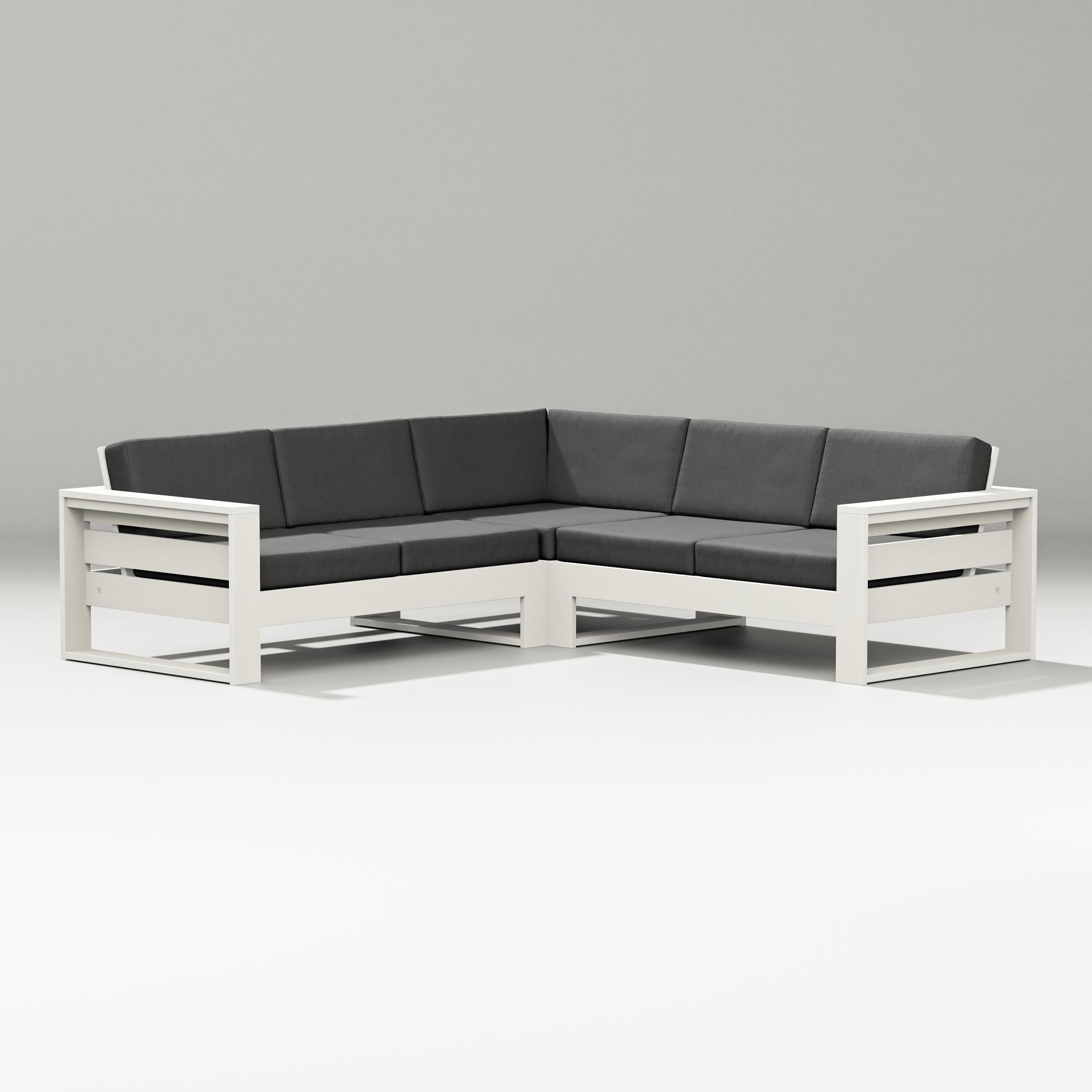 PW Designer Series Latitude Corner Sectional in Vintage White / Spectrum Carbon