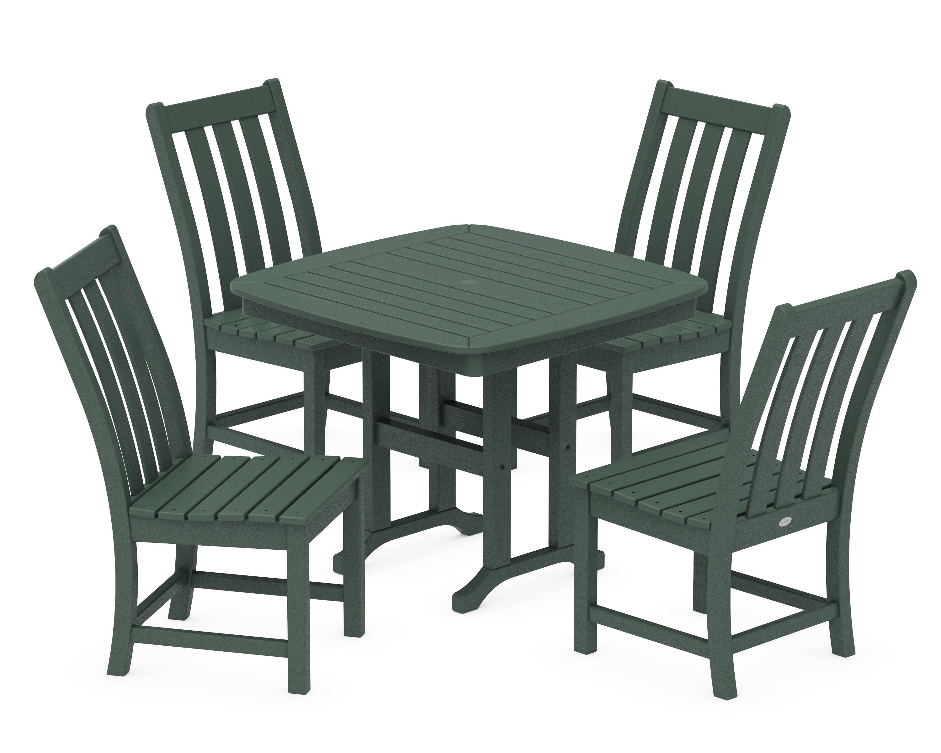 POLYWOOD Vineyard 5-Piece Side Chair Dining Set in Green