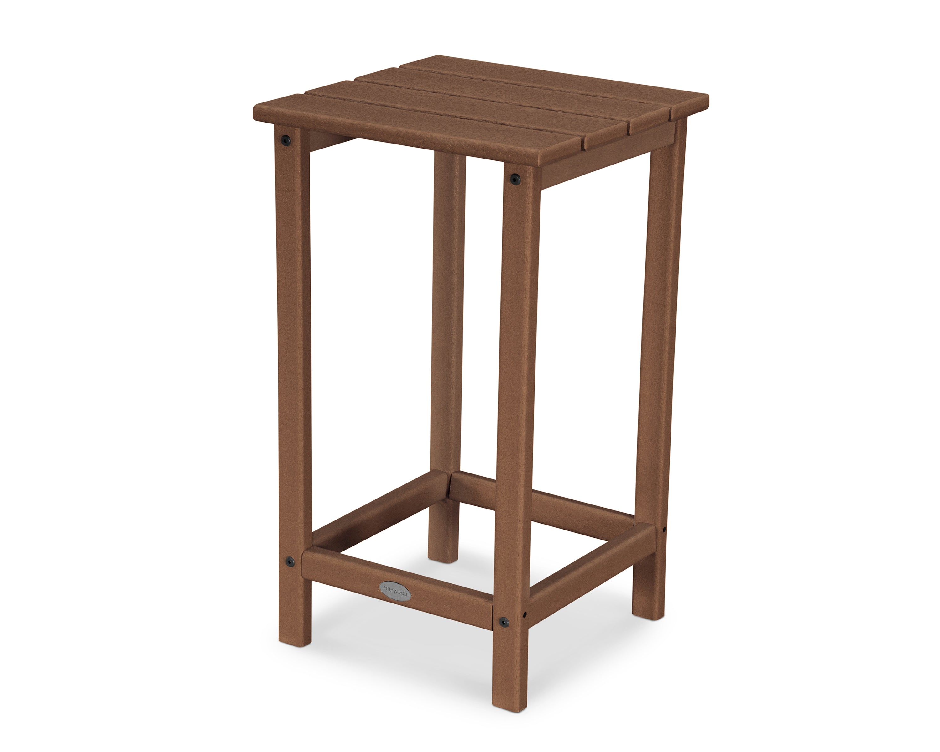 POLYWOOD Long Island 26" Counter Side Table in Teak